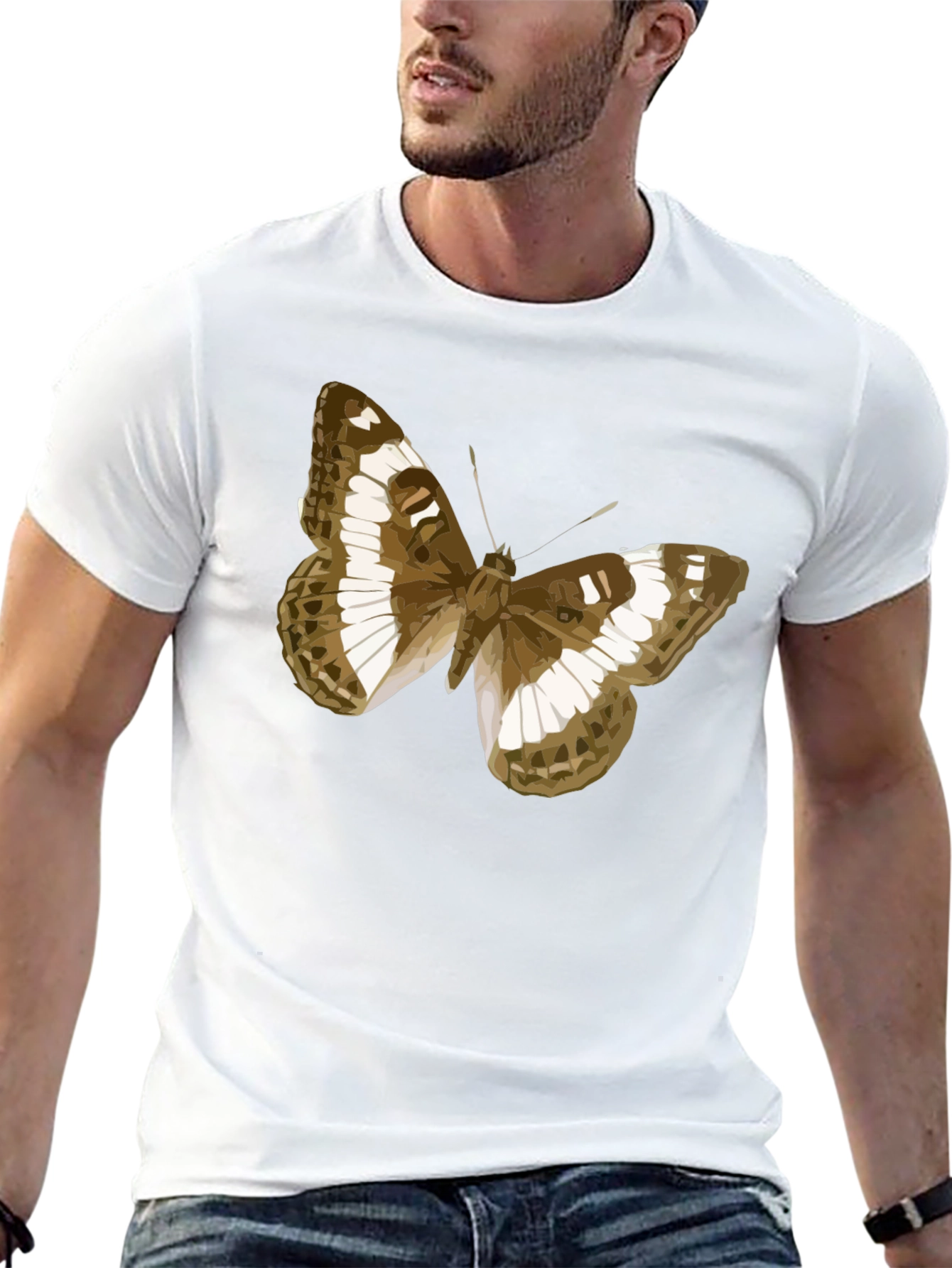 Butterfly Graphic Tee - Classic Black Cotton T-Shirt