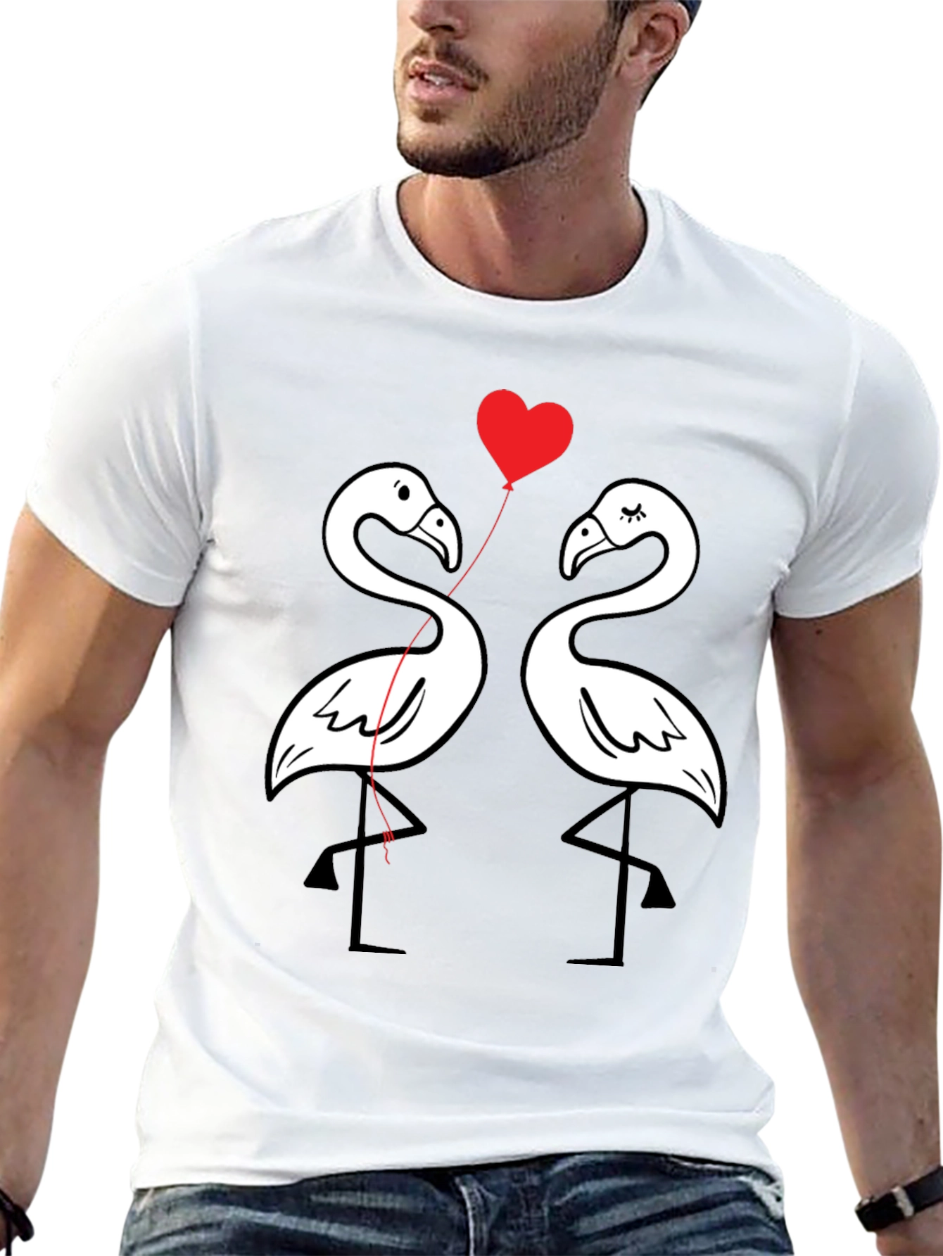 Flamingo Love Graphic Tee - Black