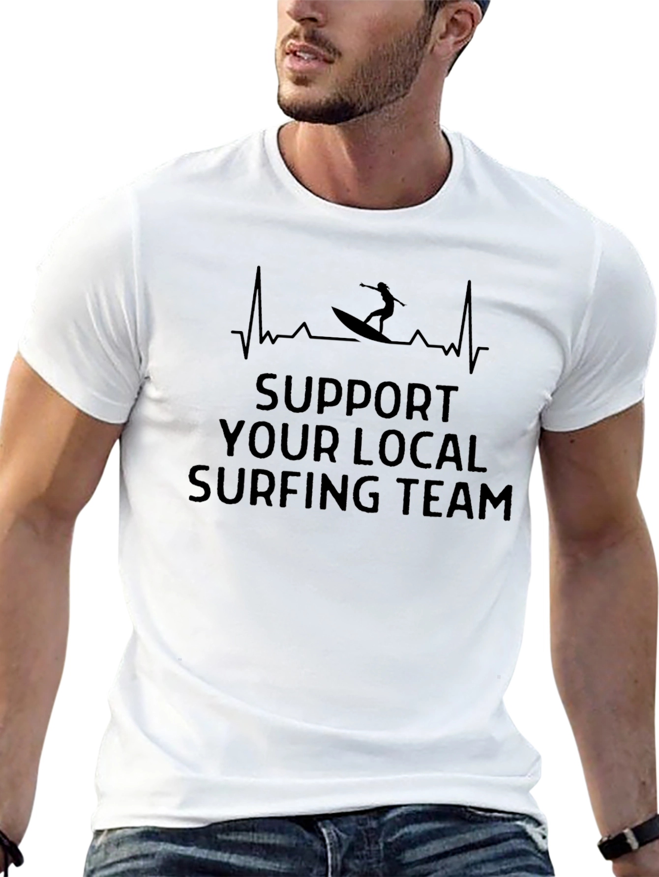 Support Your Local Surfing Team Black T-Shirt
