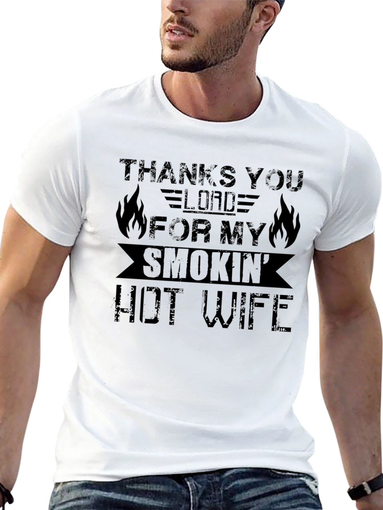 Thanks Lord Smokin Hot Wife Black T-Shirt