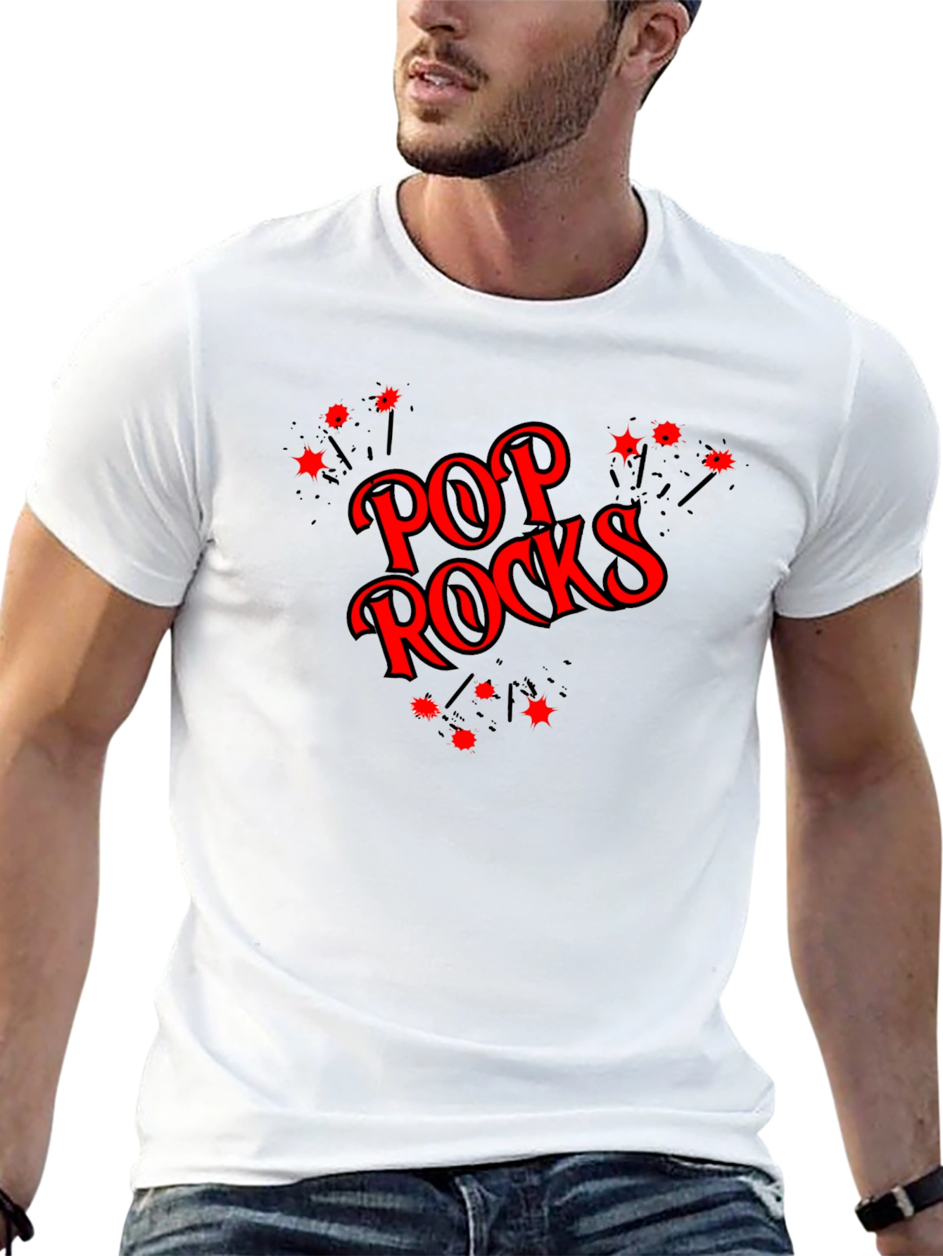 Pop Rocks Graphic Tee - Black Cotton Comfort