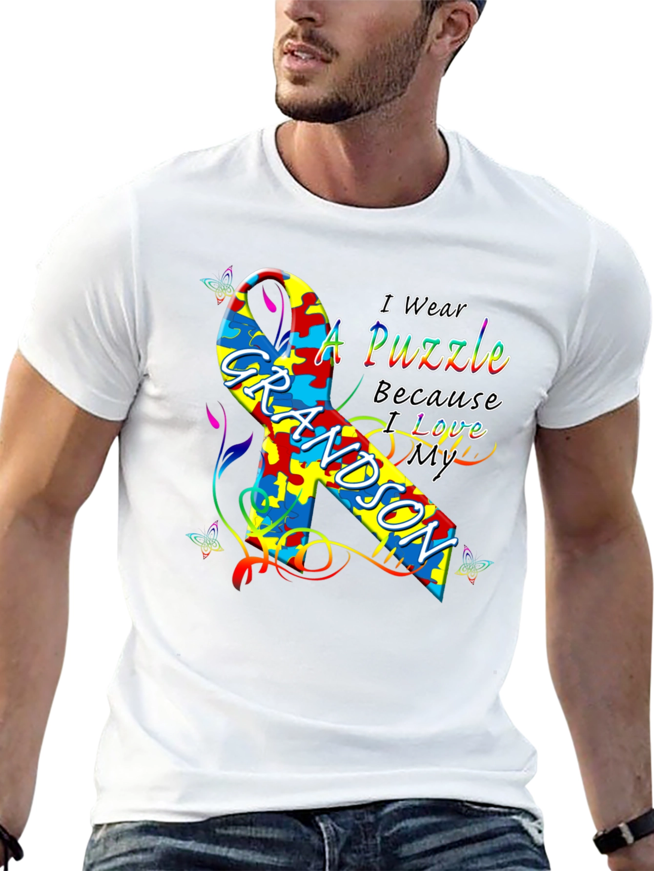 Autism Awareness Grandson T-Shirt