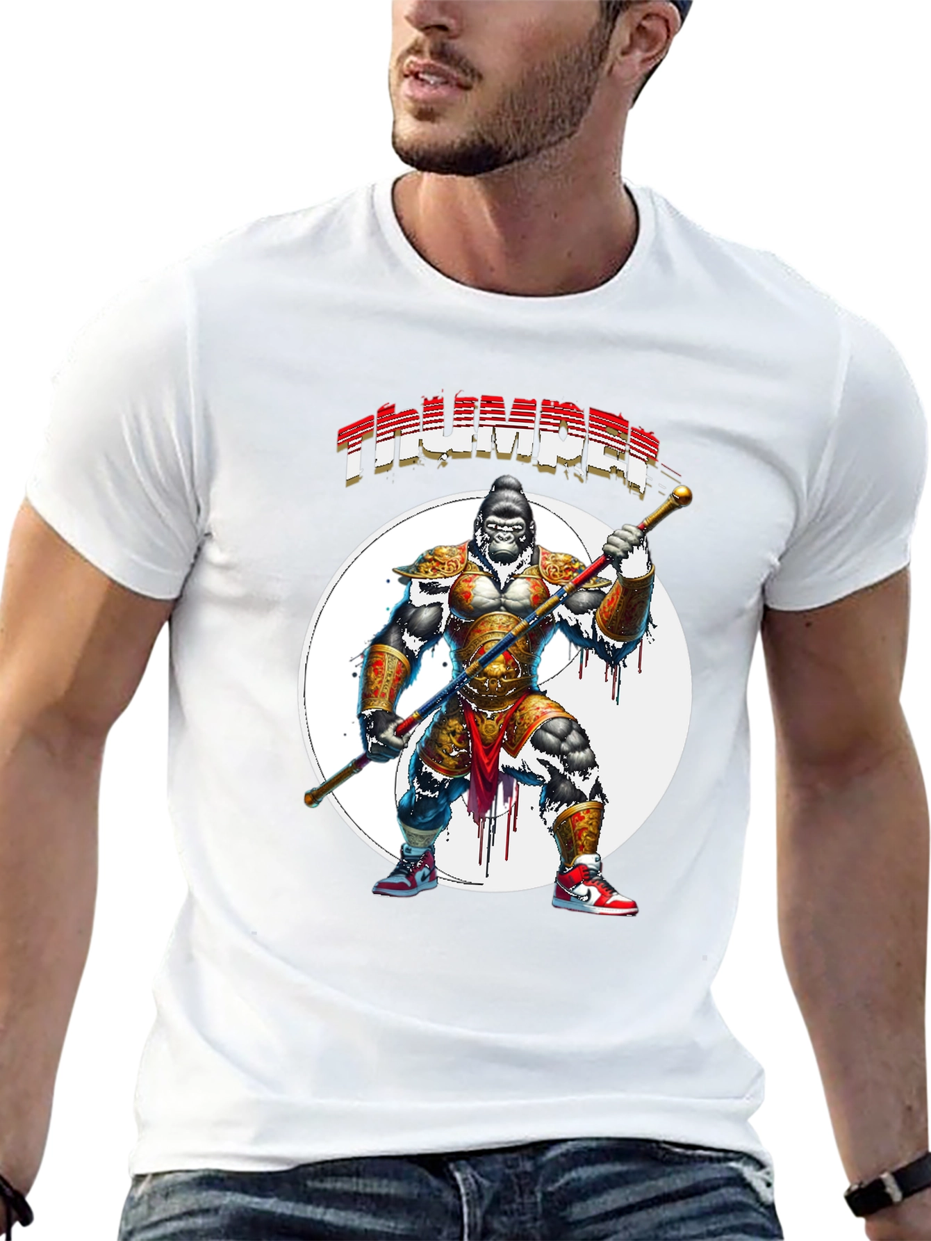 Thumper Gorilla Warrior Black T-Shirt