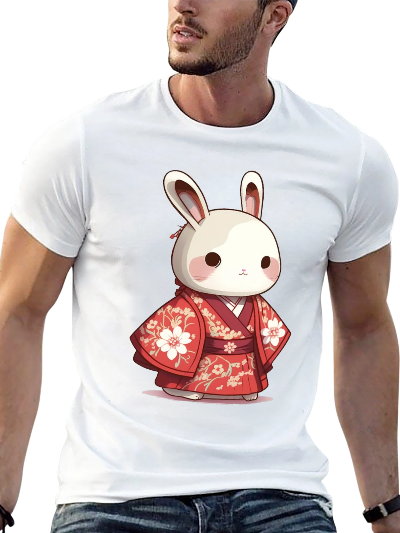 Cute Bunny in Kimono T-Shirt