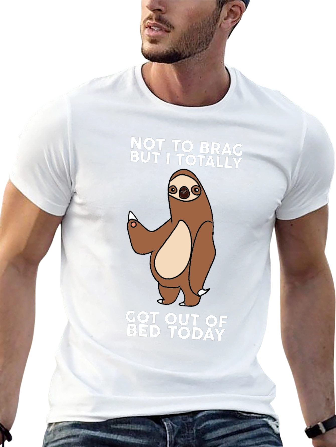 Funny Sloth T-Shirt - Got Out of Bed Today