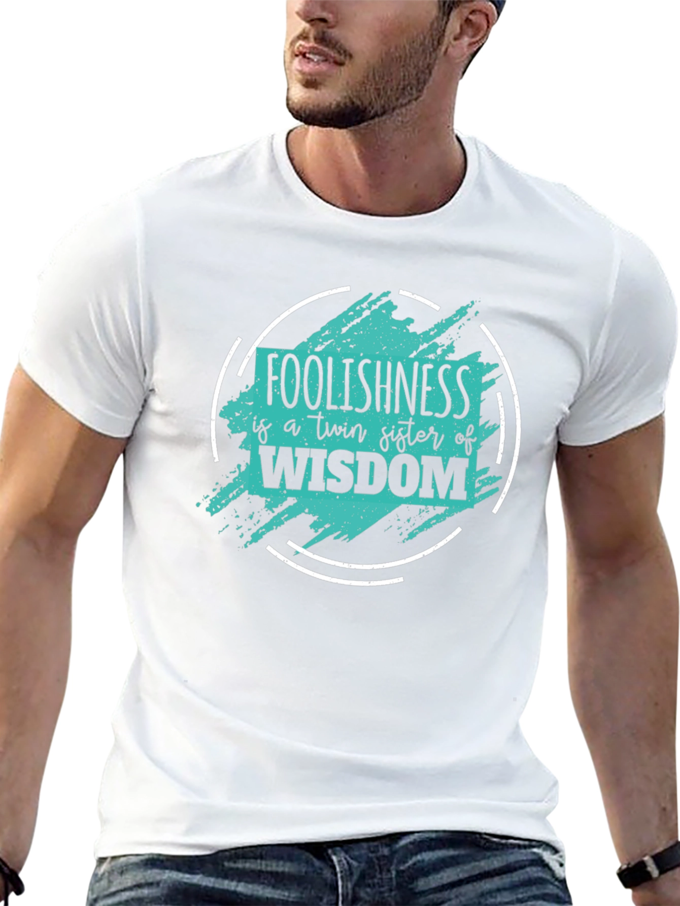 Foolishness Wisdom Graphic Tee - Black