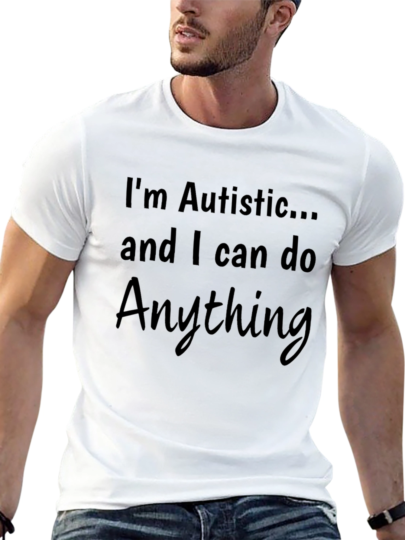 Autistic & Able T-Shirt - Black Cotton Graphic Tee