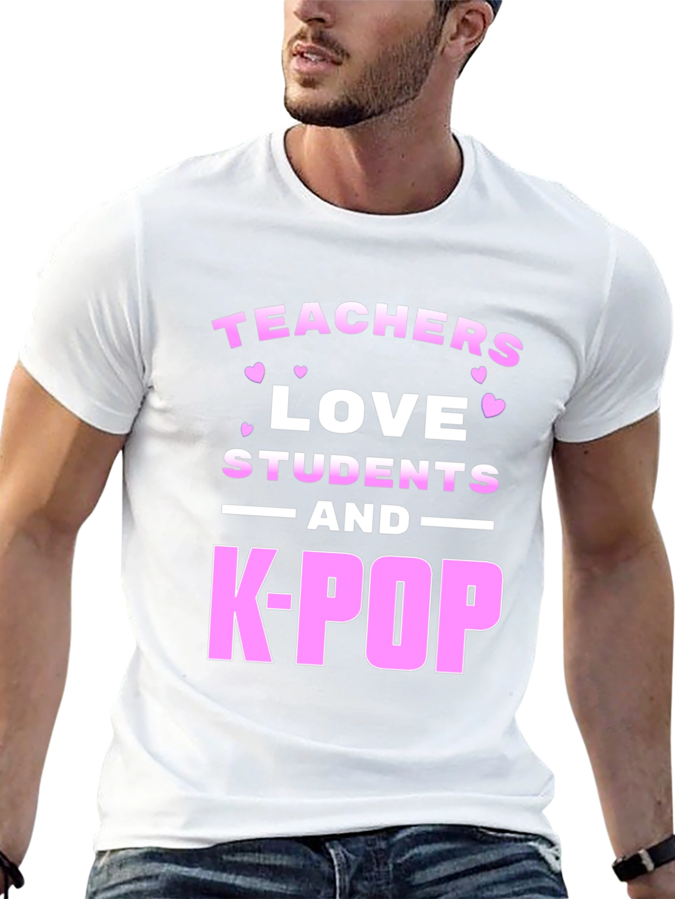Teachers Love Students and K-Pop Graphic Tee