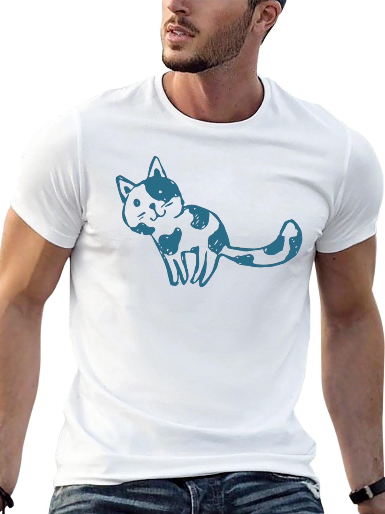 Cool Cat Graphic T-Shirt - Unisex Black Tee