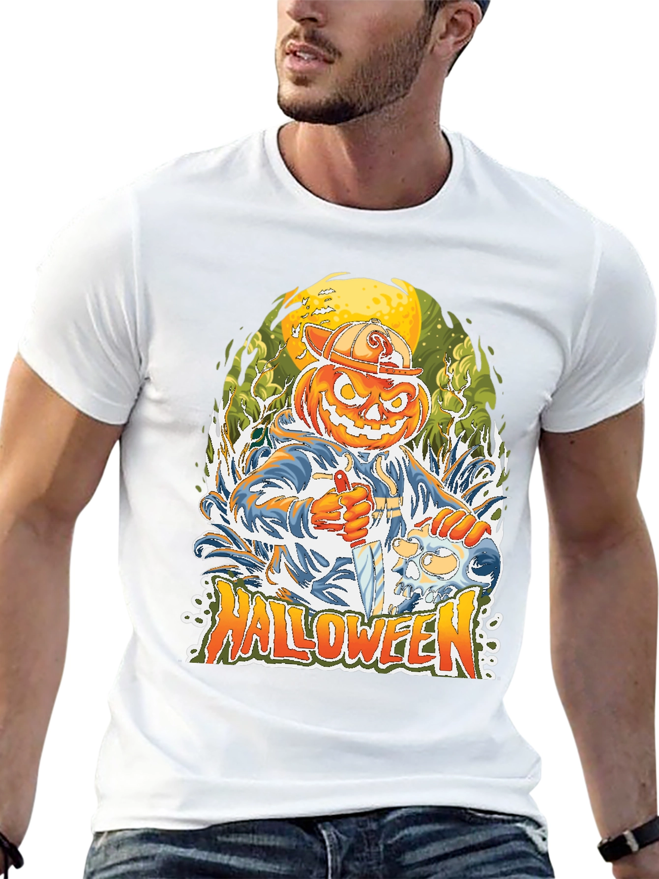 Halloween Pumpkin Head T-Shirt