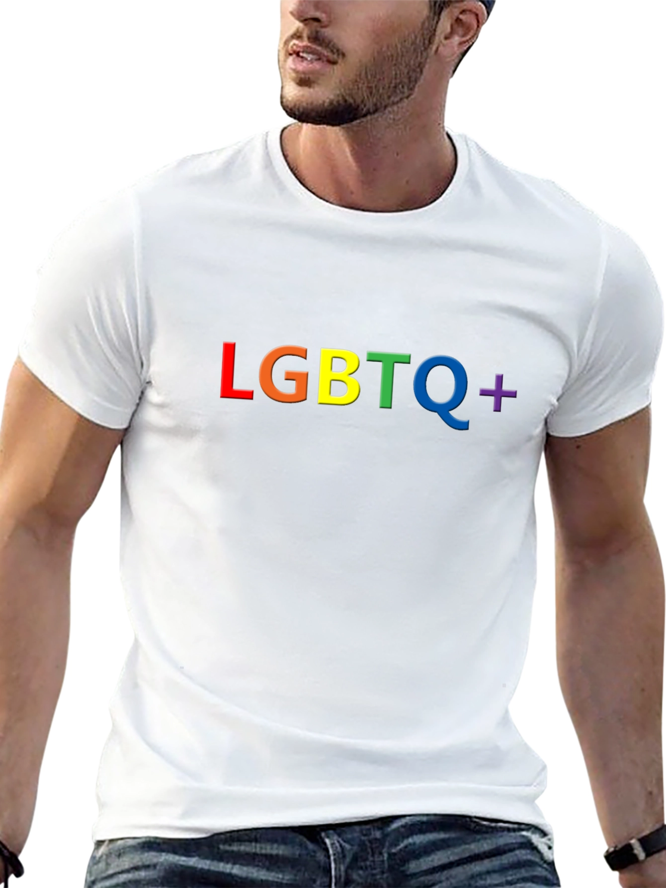 LGBTQ+ Pride Rainbow T-Shirt - Black