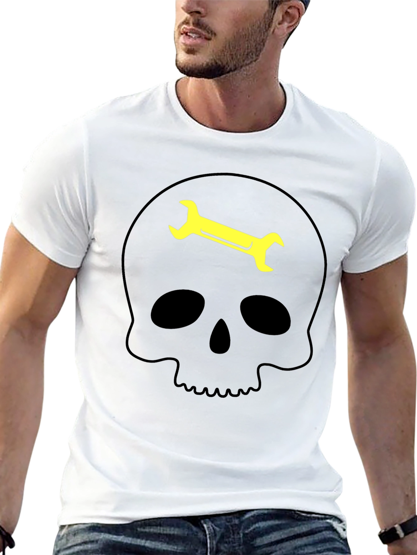 Skull Wrench Graphic Tee - Mechanic Humor T-Shirt