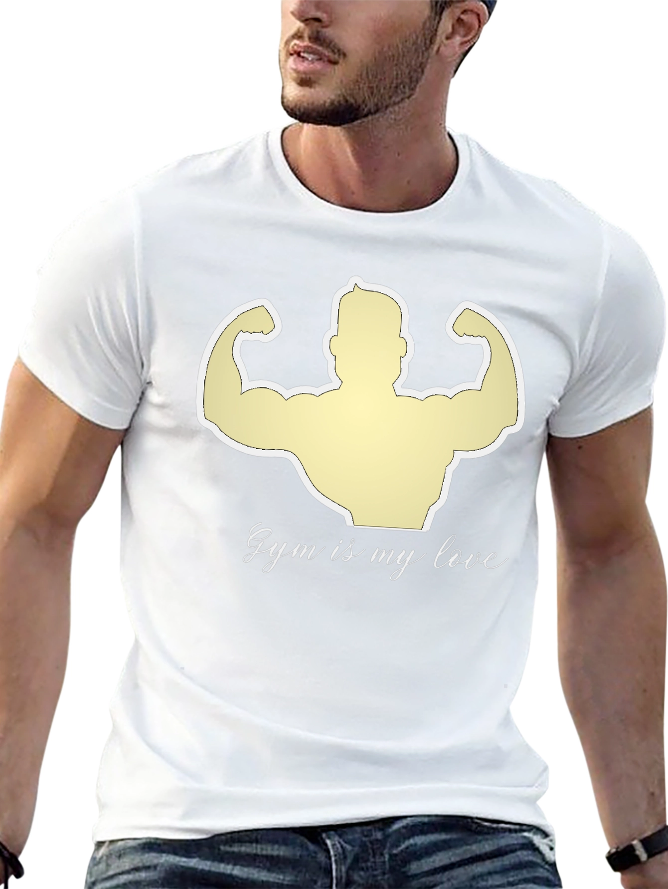 Gym is My Love Black Graphic T-Shirt