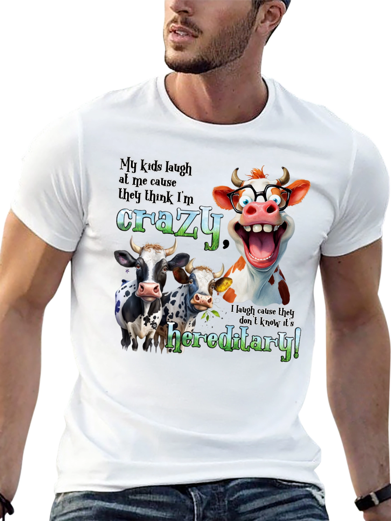Crazy Cow Hereditary Humor T-Shirt