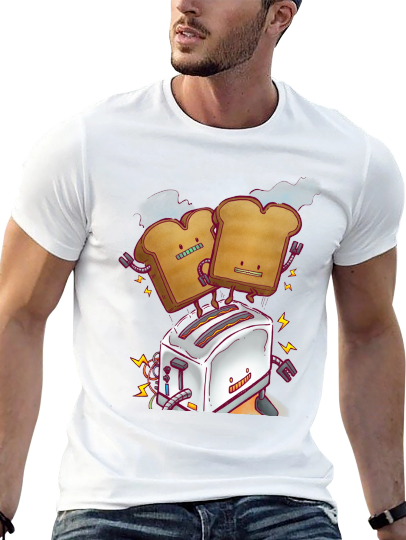 Toast Robot Graphic Tee - Black