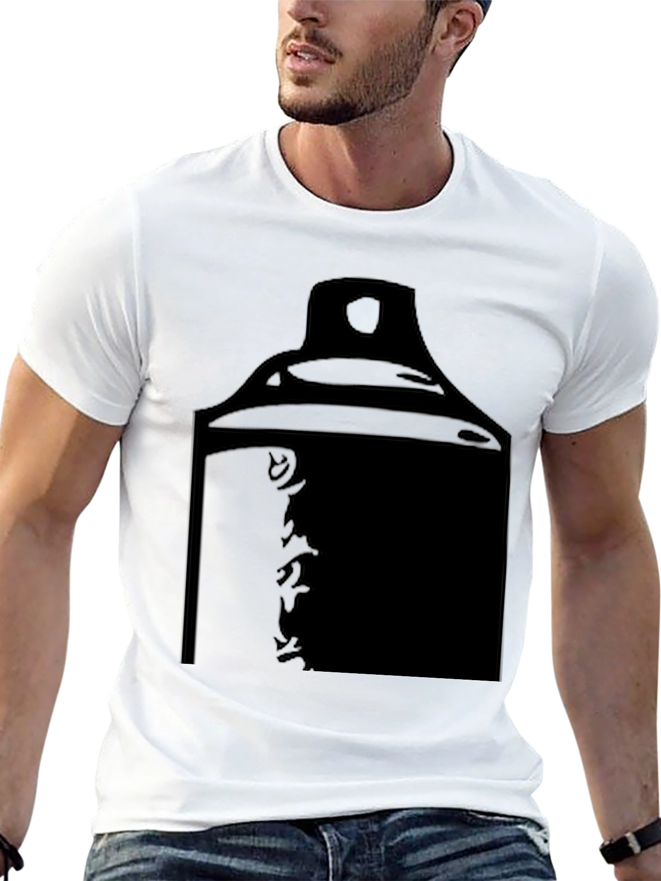 Graphic Print T-Shirt - Spray Can Design