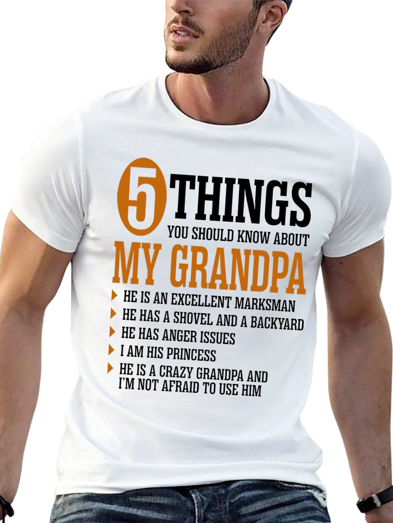 5 Things My Grandpa T-Shirt - Novelty Grandfather Tee