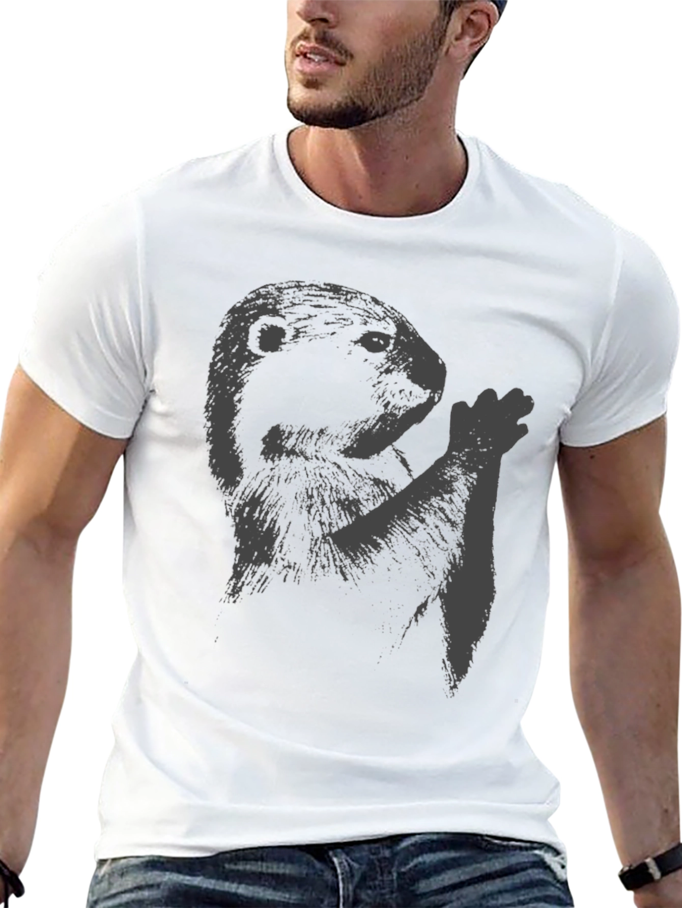 Groundhog Graphic Tee - Mens Black Crew Neck