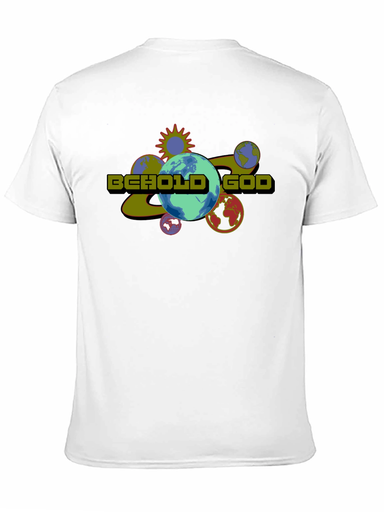 Behold God Graphic Print Black T-Shirt