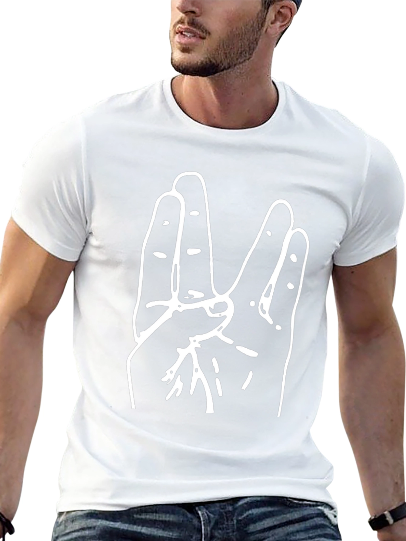 Hand Sign Graphic Tee - Black