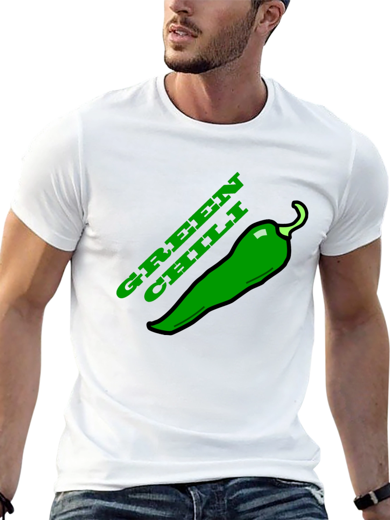 Green Chili Graphic Tee - Spicy Food Lovers T-Shirt