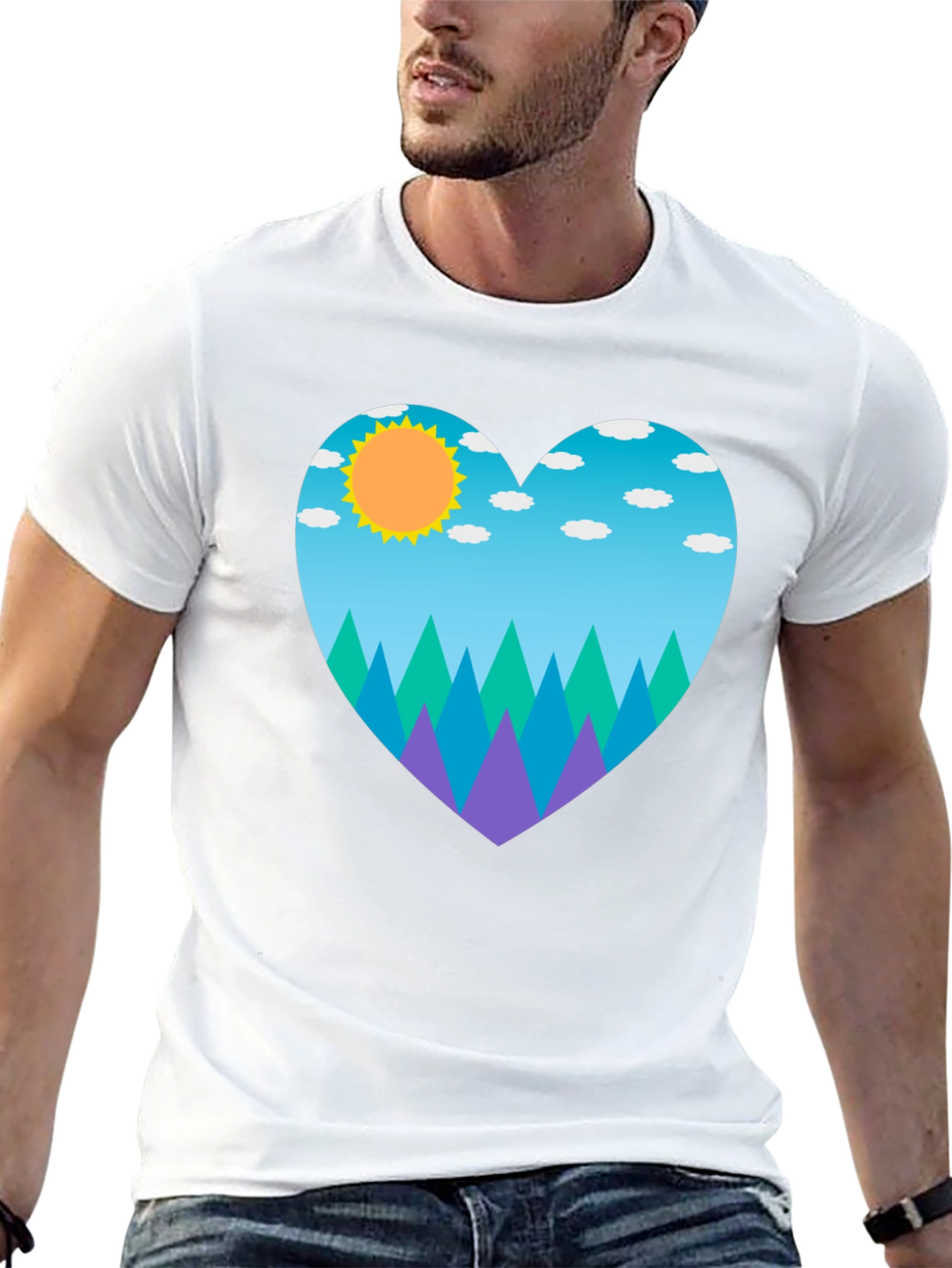 Nature Heart T-Shirt - Black Cotton Tee