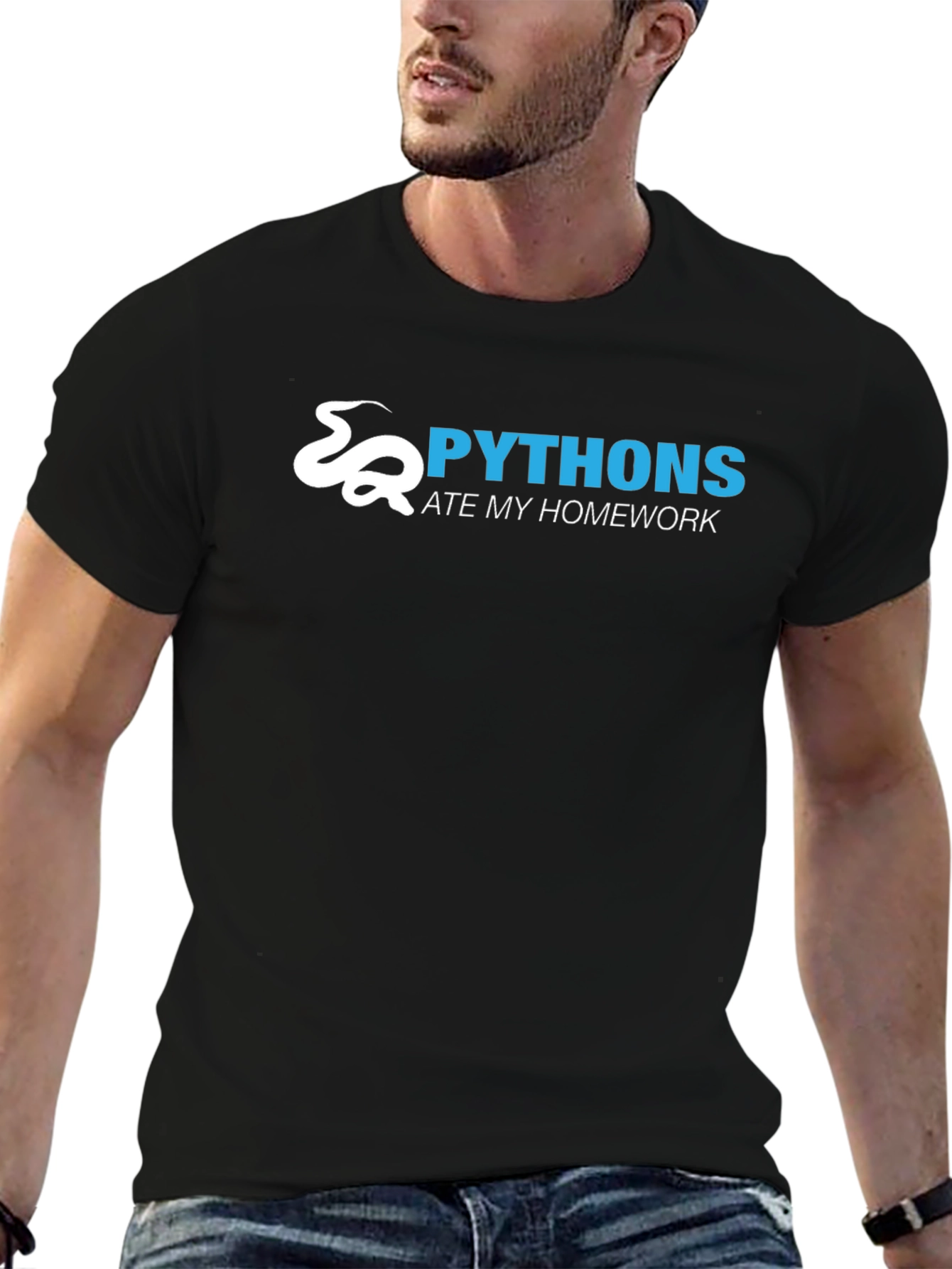 Python Ate My Homework Black T-Shirt