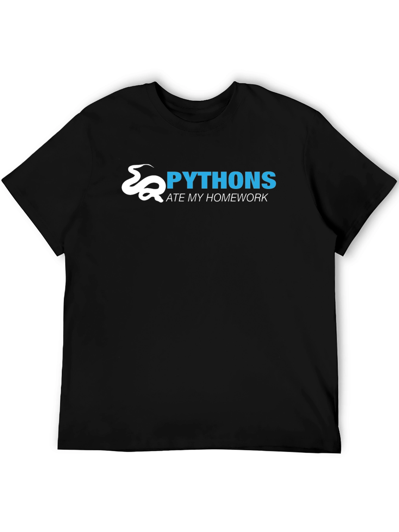 Python Ate My Homework Black T-Shirt