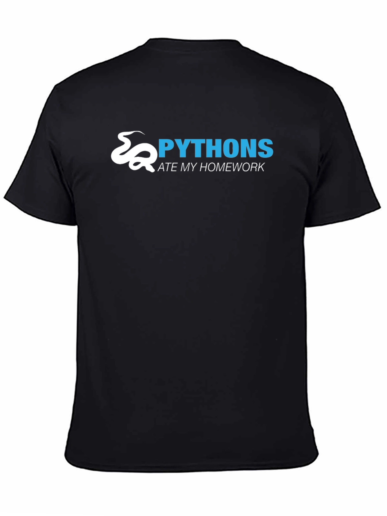 Python Ate My Homework Black T-Shirt