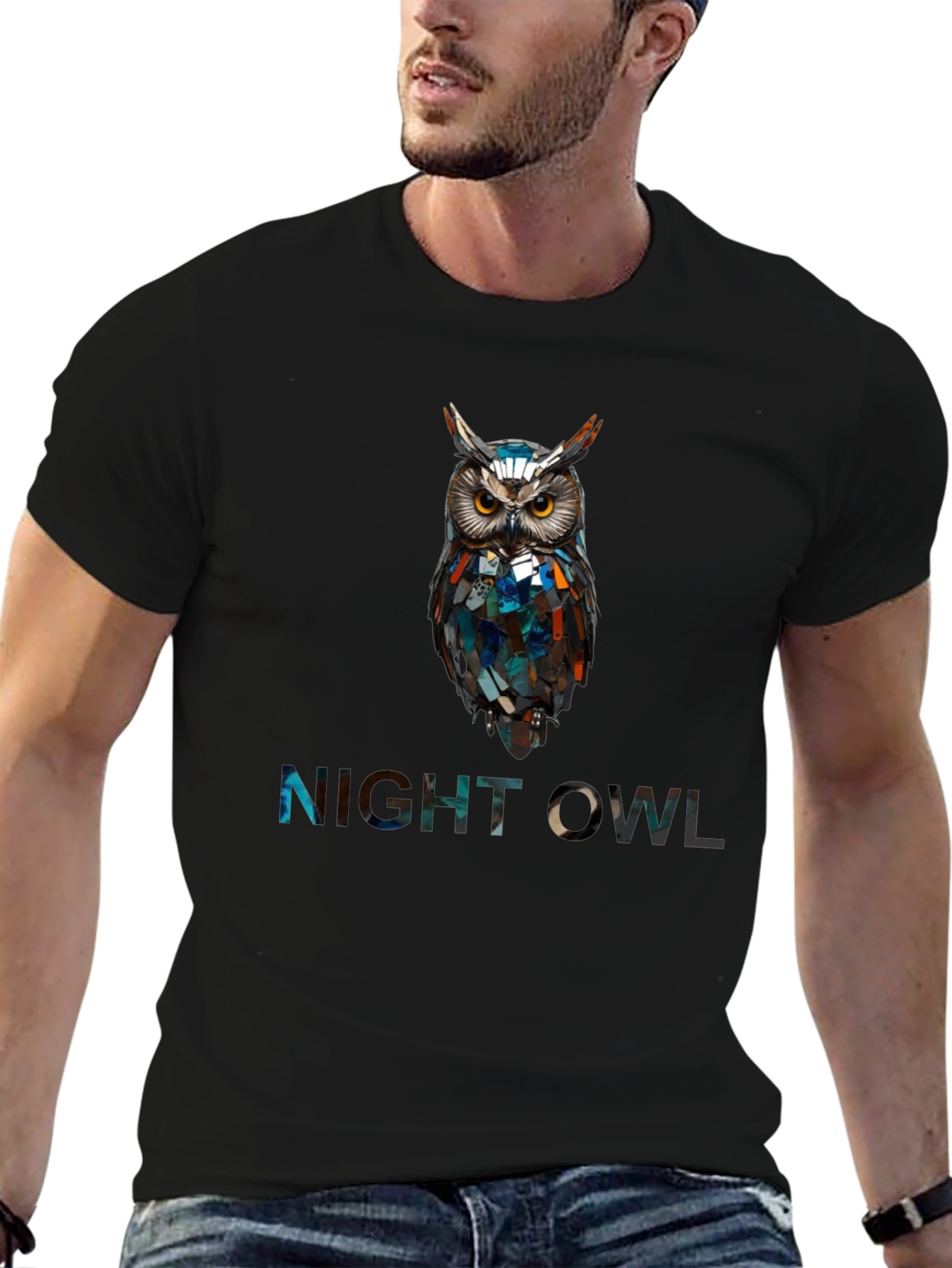 Night Owl Graphic Print T-Shirt