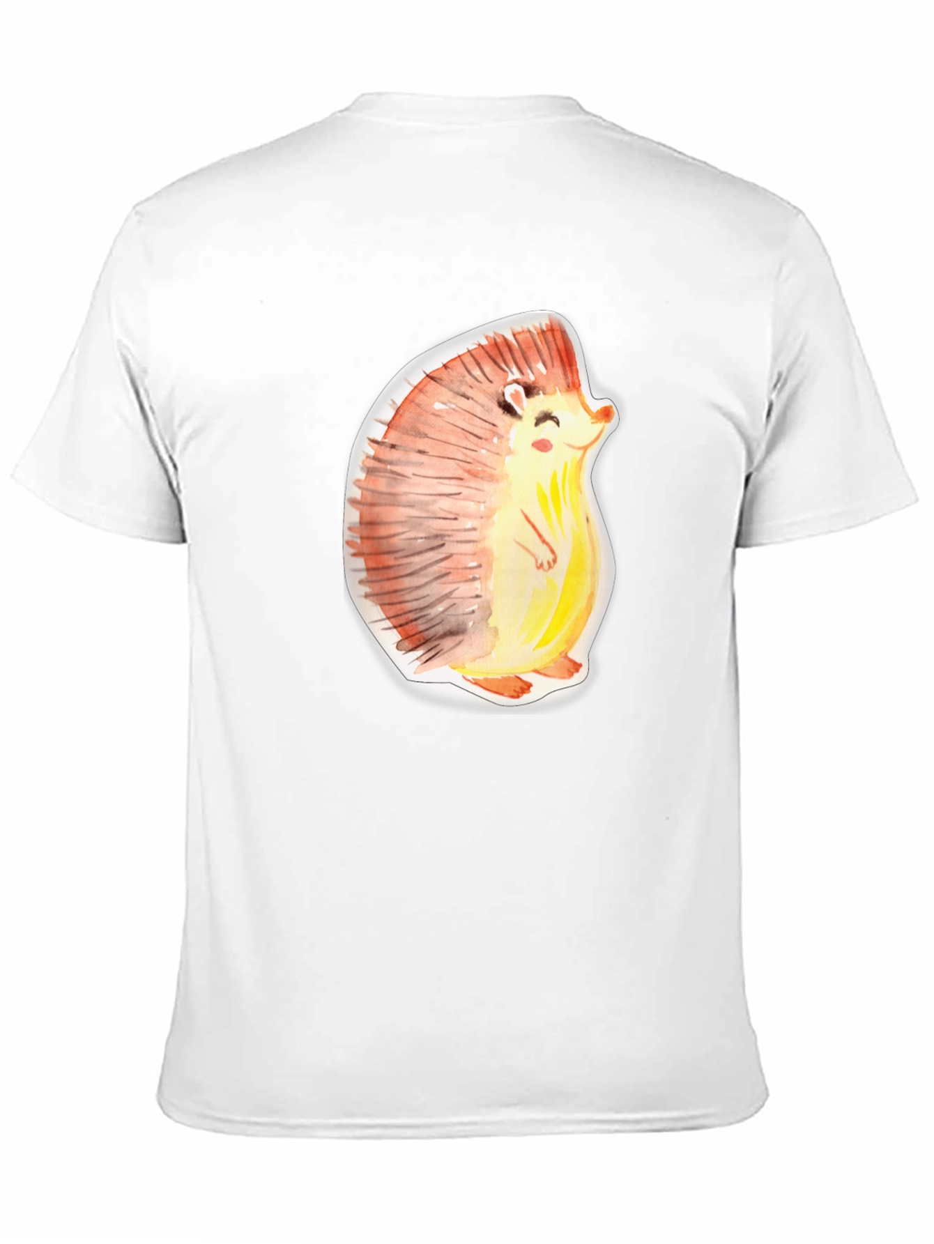 Cute Hedgehog Graphic Tee - Black Cotton Shirt