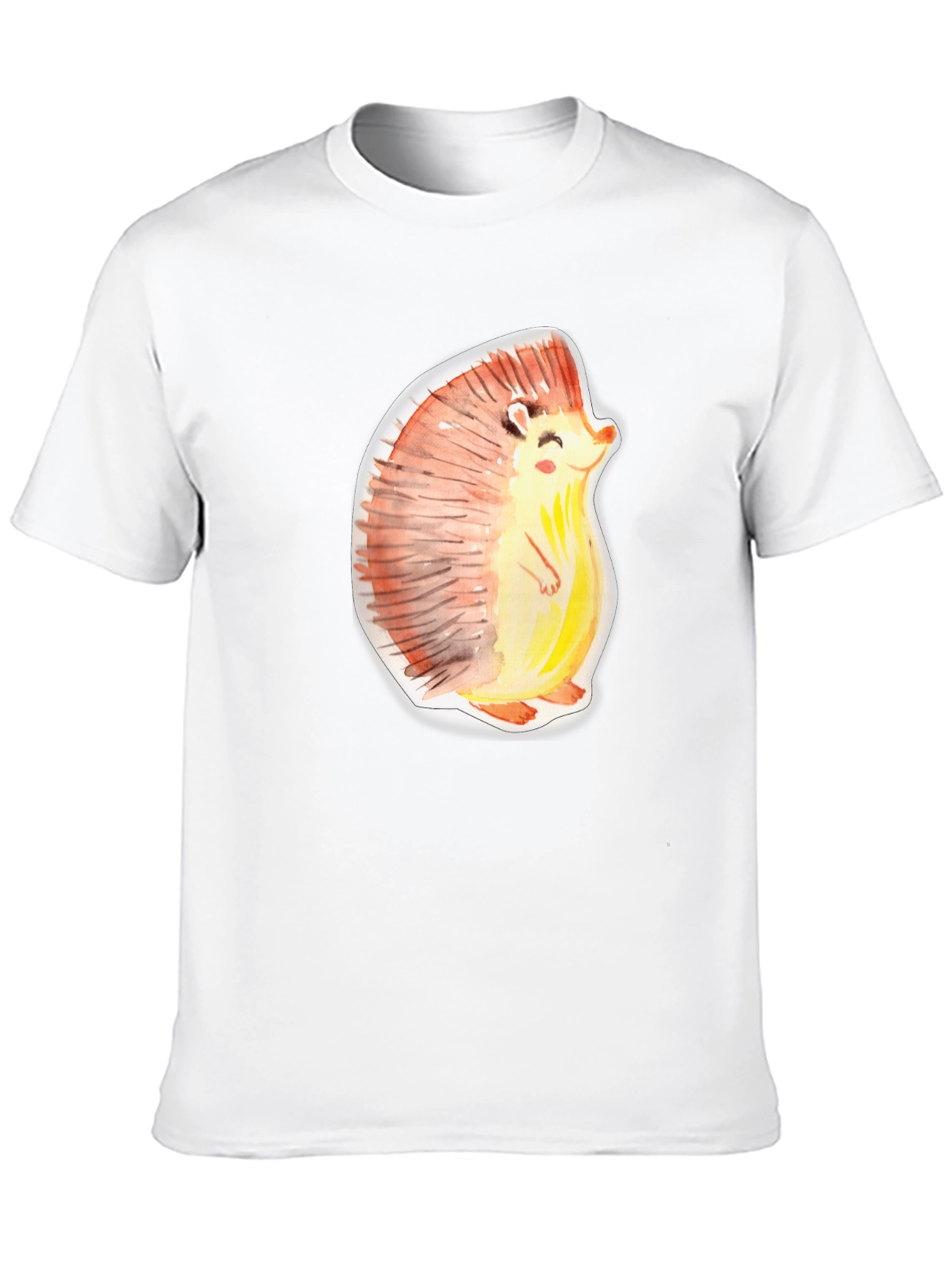Cute Hedgehog Graphic Tee - Black Cotton Shirt