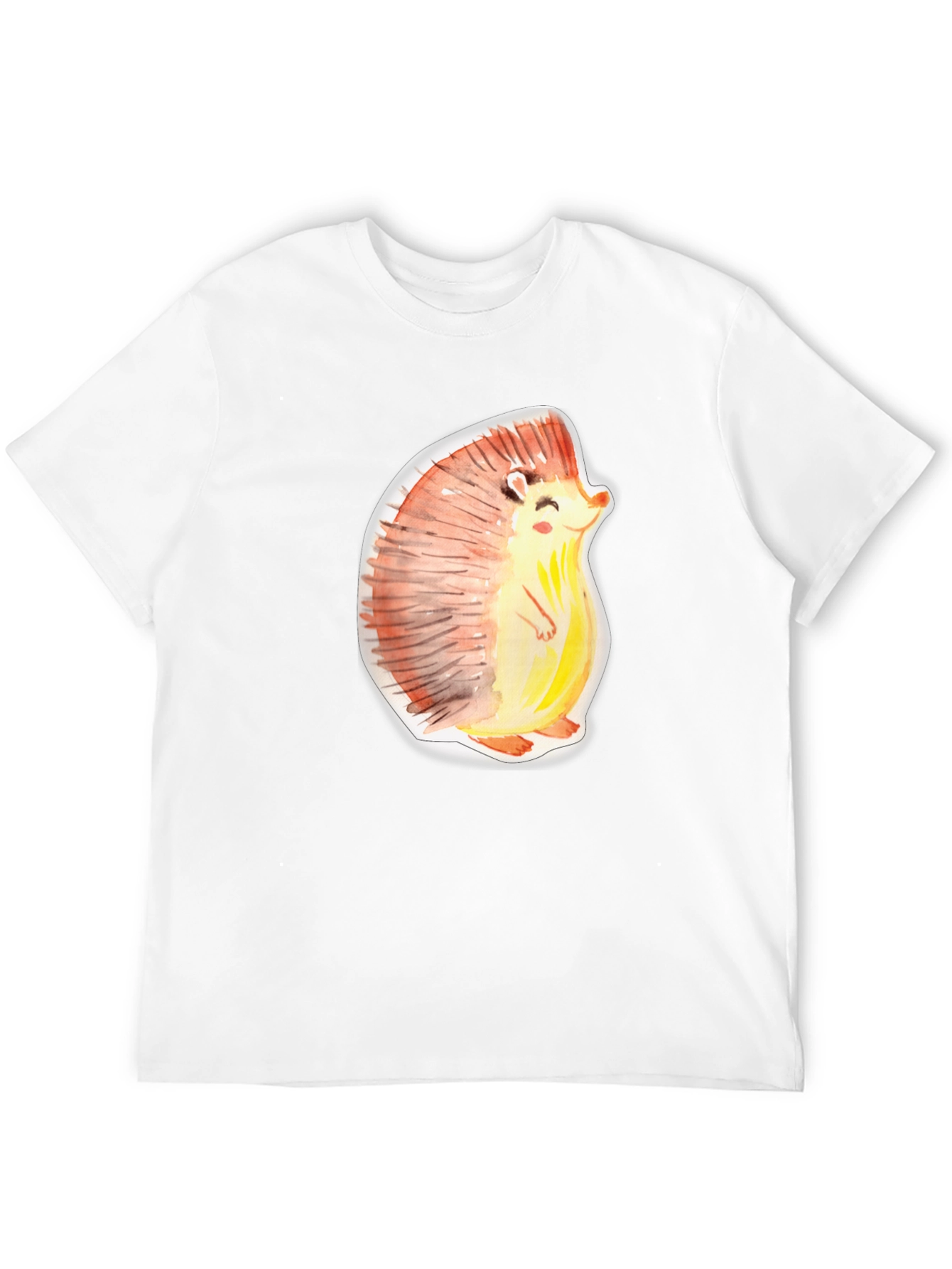 Cute Hedgehog Graphic Tee - Black Cotton Shirt