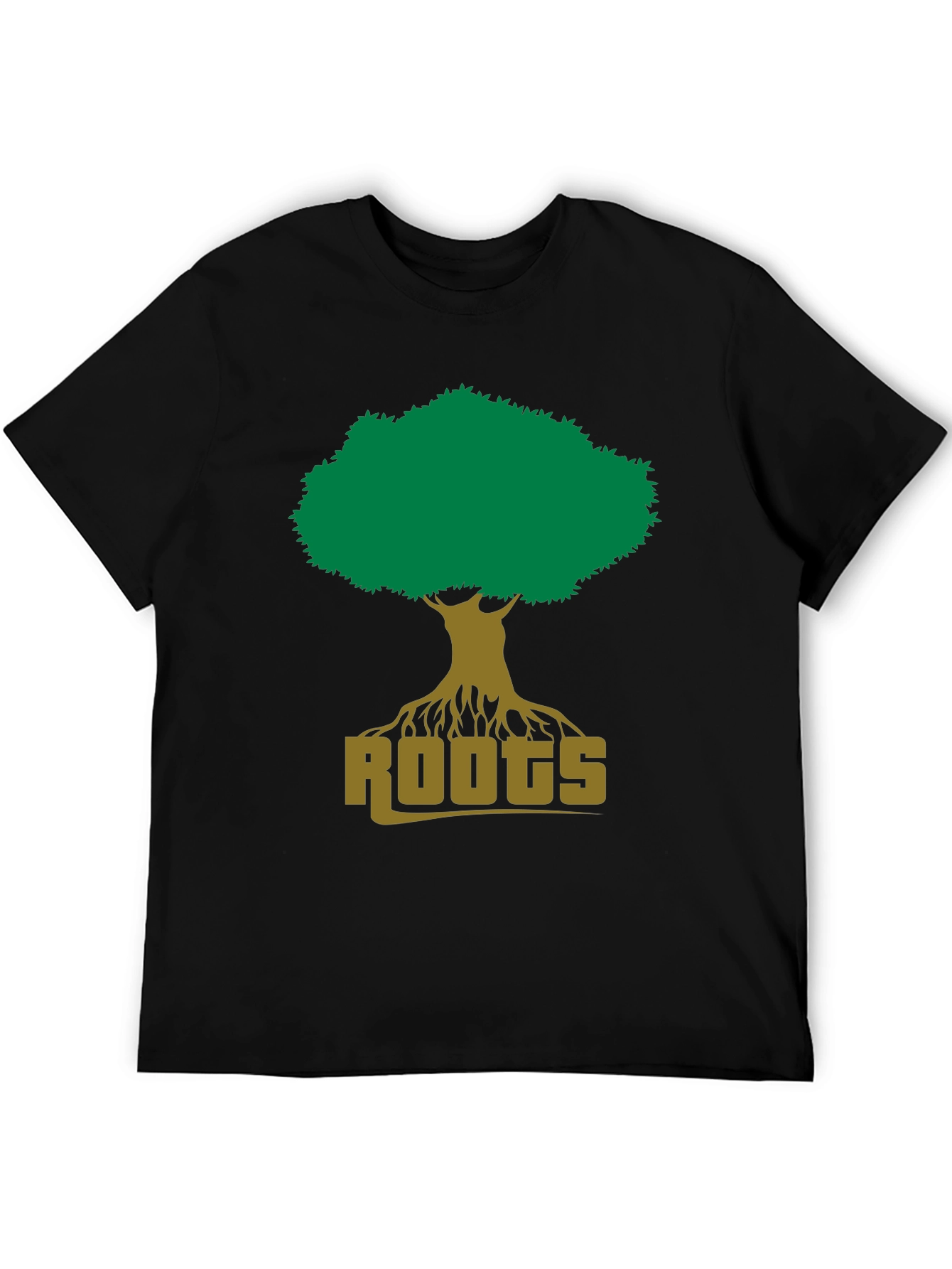 Roots Tree Graphic Tee - Black Cotton T-Shirt