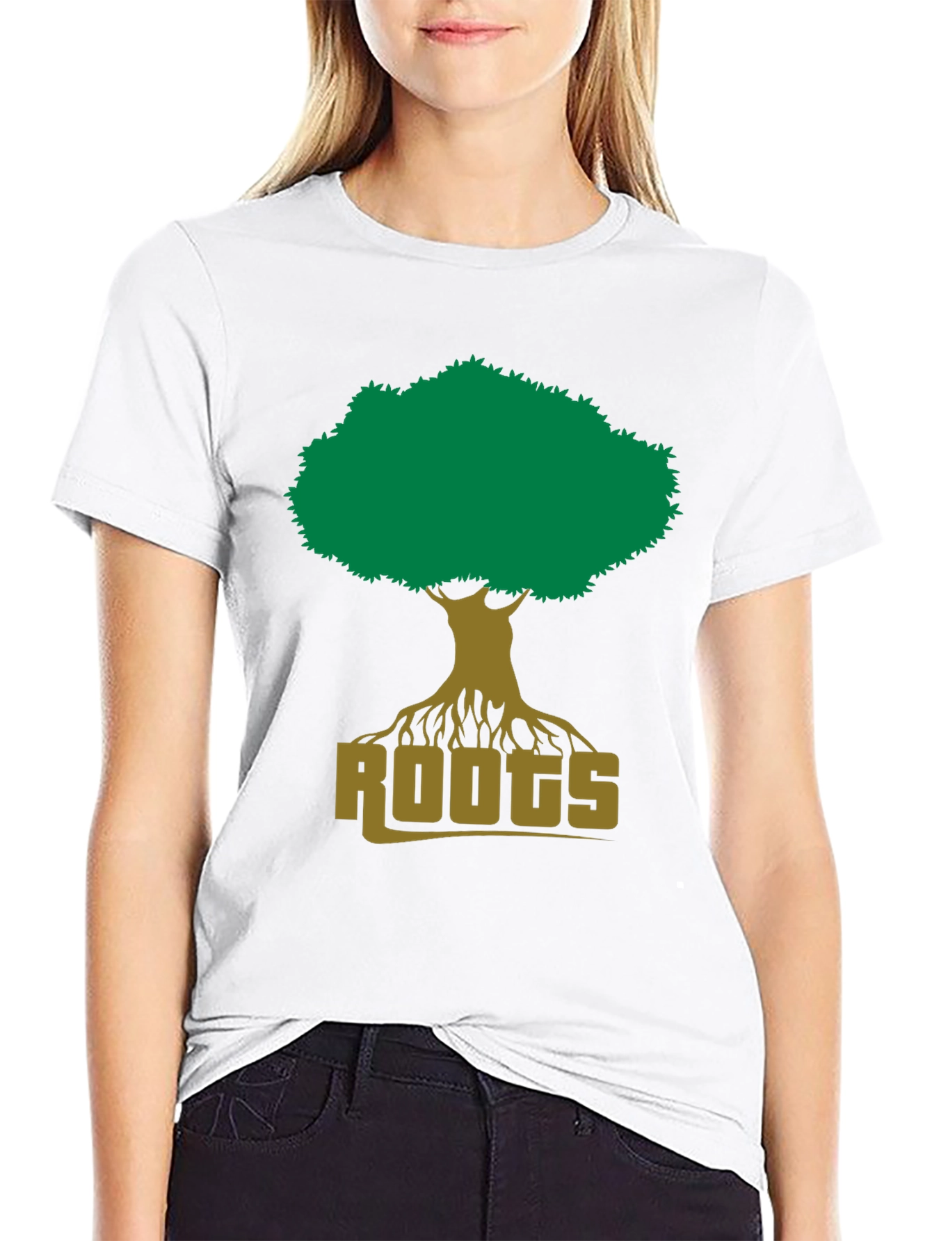 Roots Tree Graphic Tee - Black Cotton T-Shirt