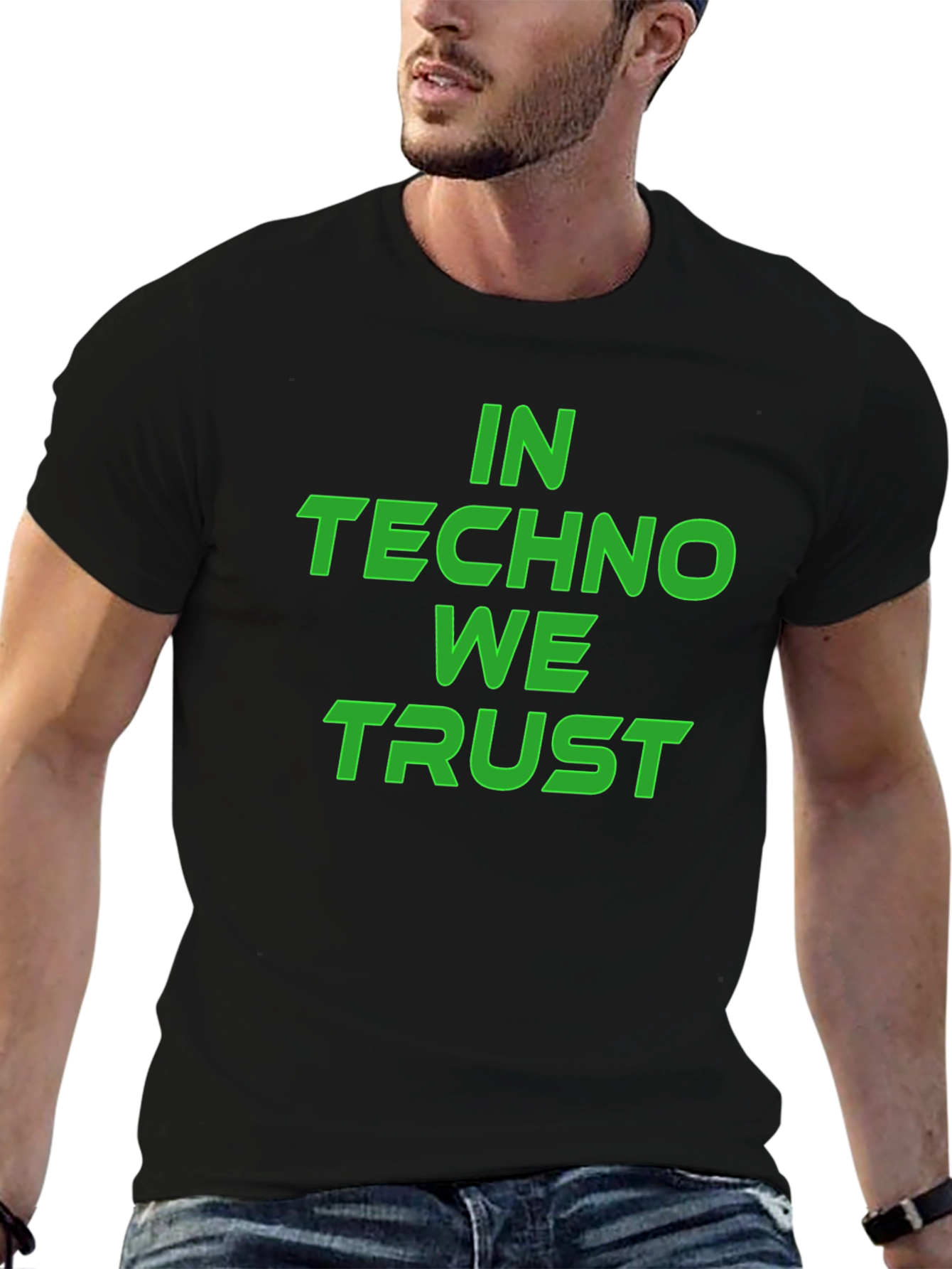 In Techno We Trust Black T-Shirt