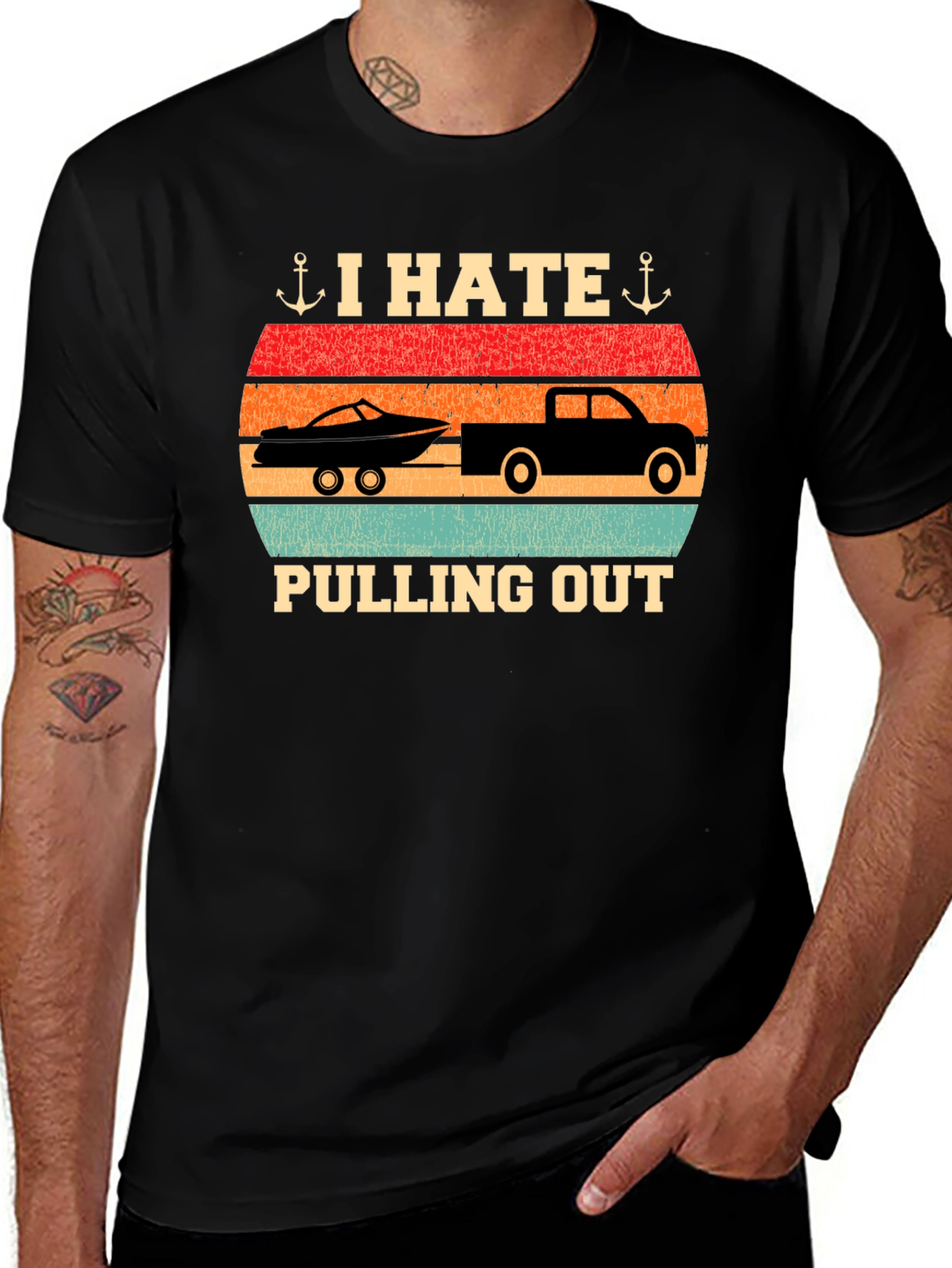 I Hate Pulling Out T-Shirt Boat Trailer Design