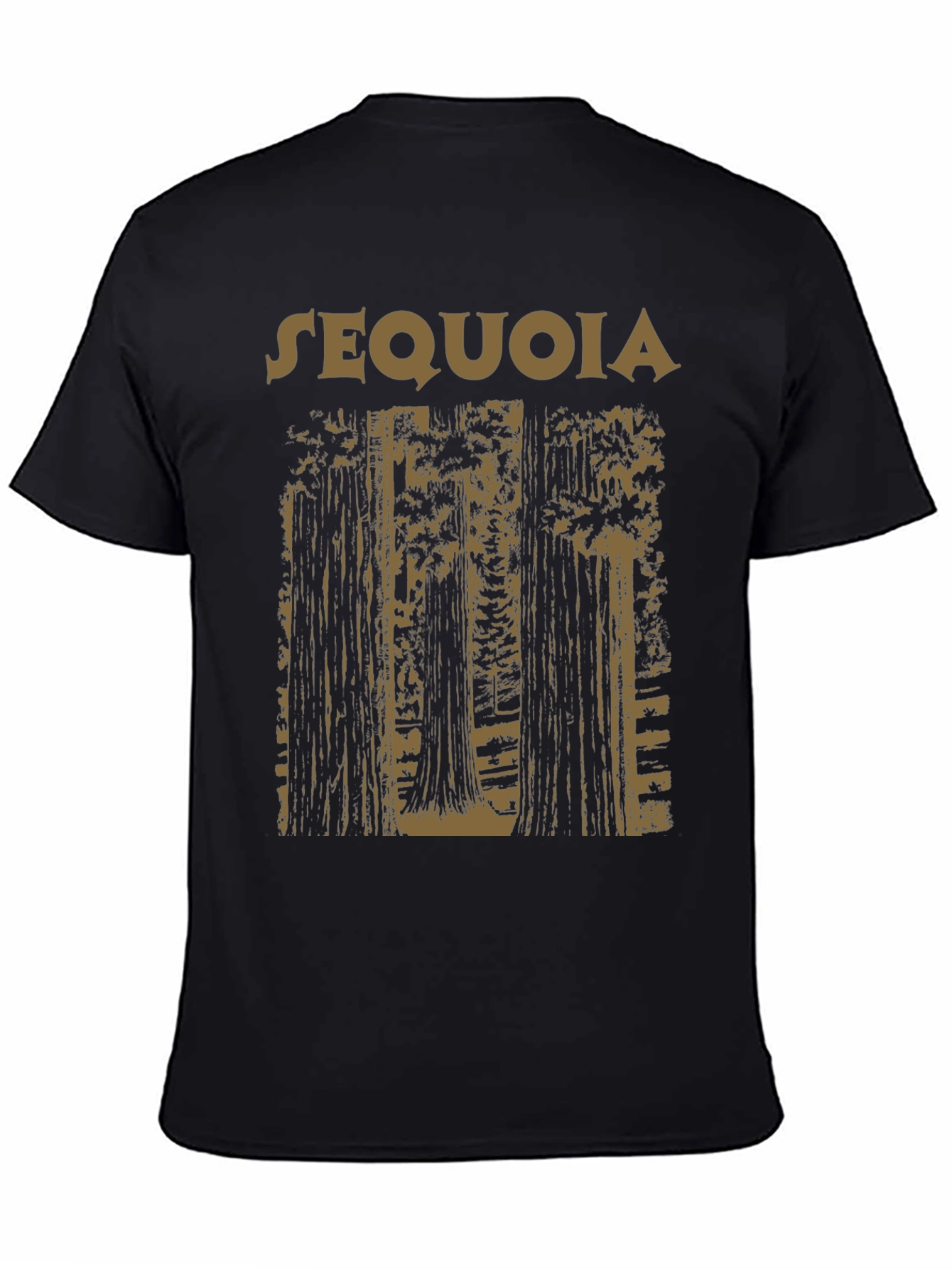 Sequoia Forest Graphic Tee - Black Cotton T-Shirt