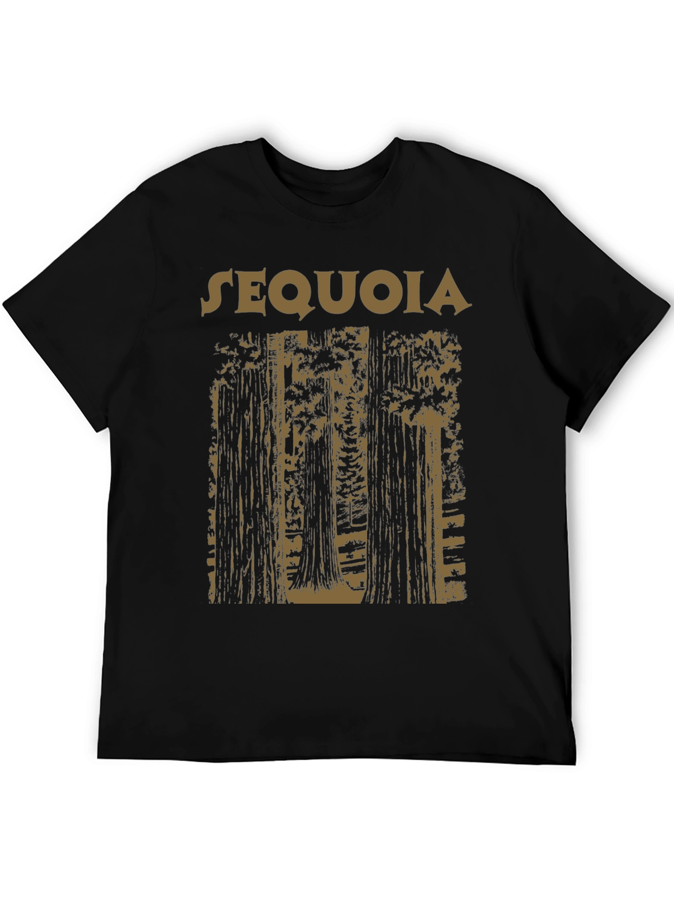 Sequoia Forest Graphic Tee - Black Cotton T-Shirt