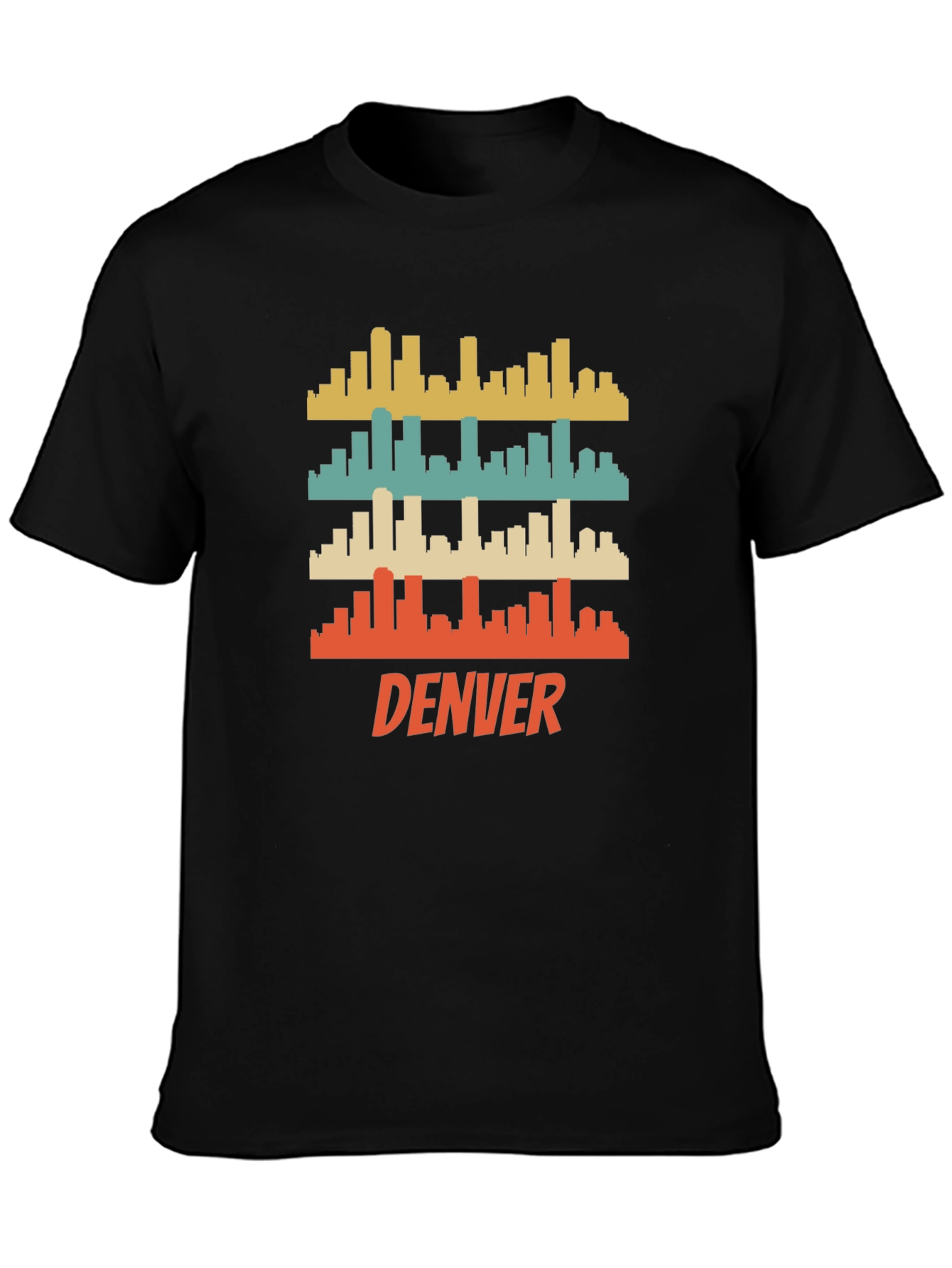 Retro Denver Skyline Graphic T-Shirt