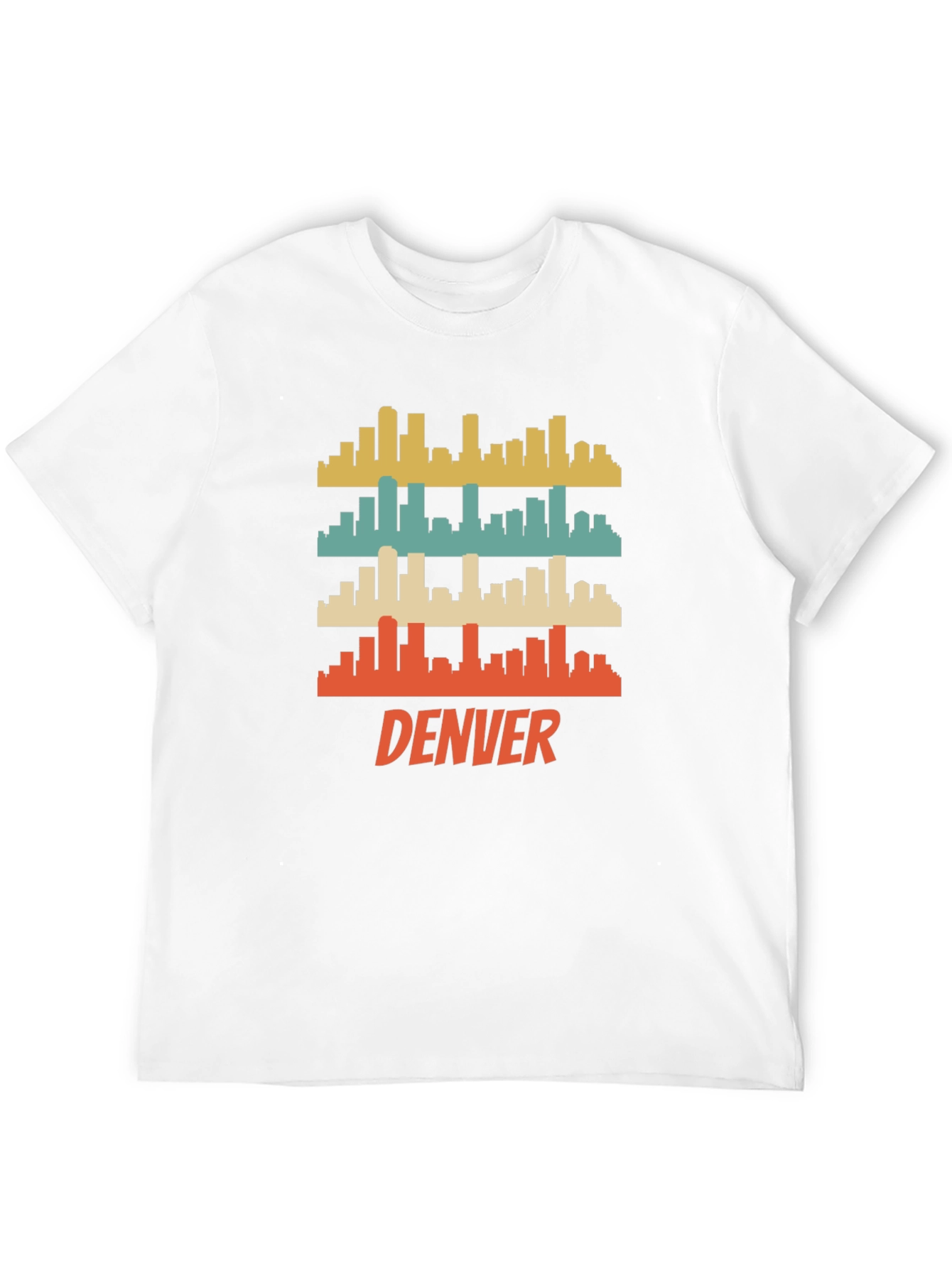 Retro Denver Skyline Graphic T-Shirt