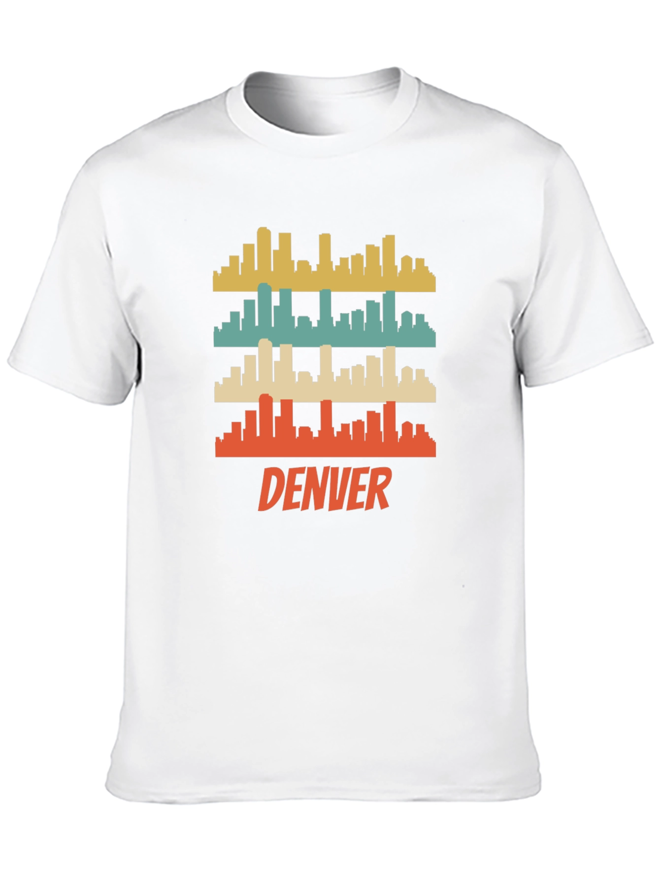 Retro Denver Skyline Graphic T-Shirt