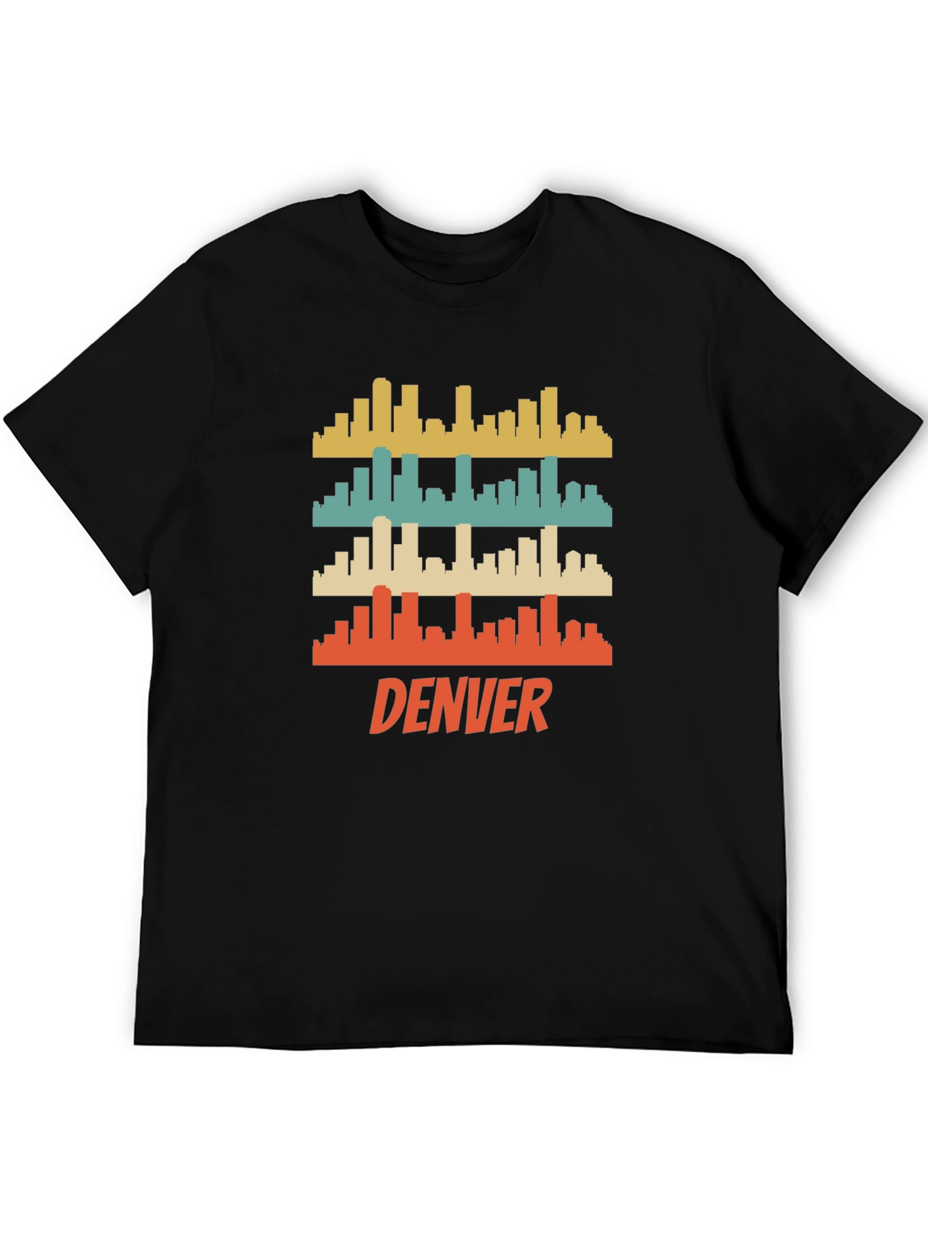 Retro Denver Skyline Graphic T-Shirt
