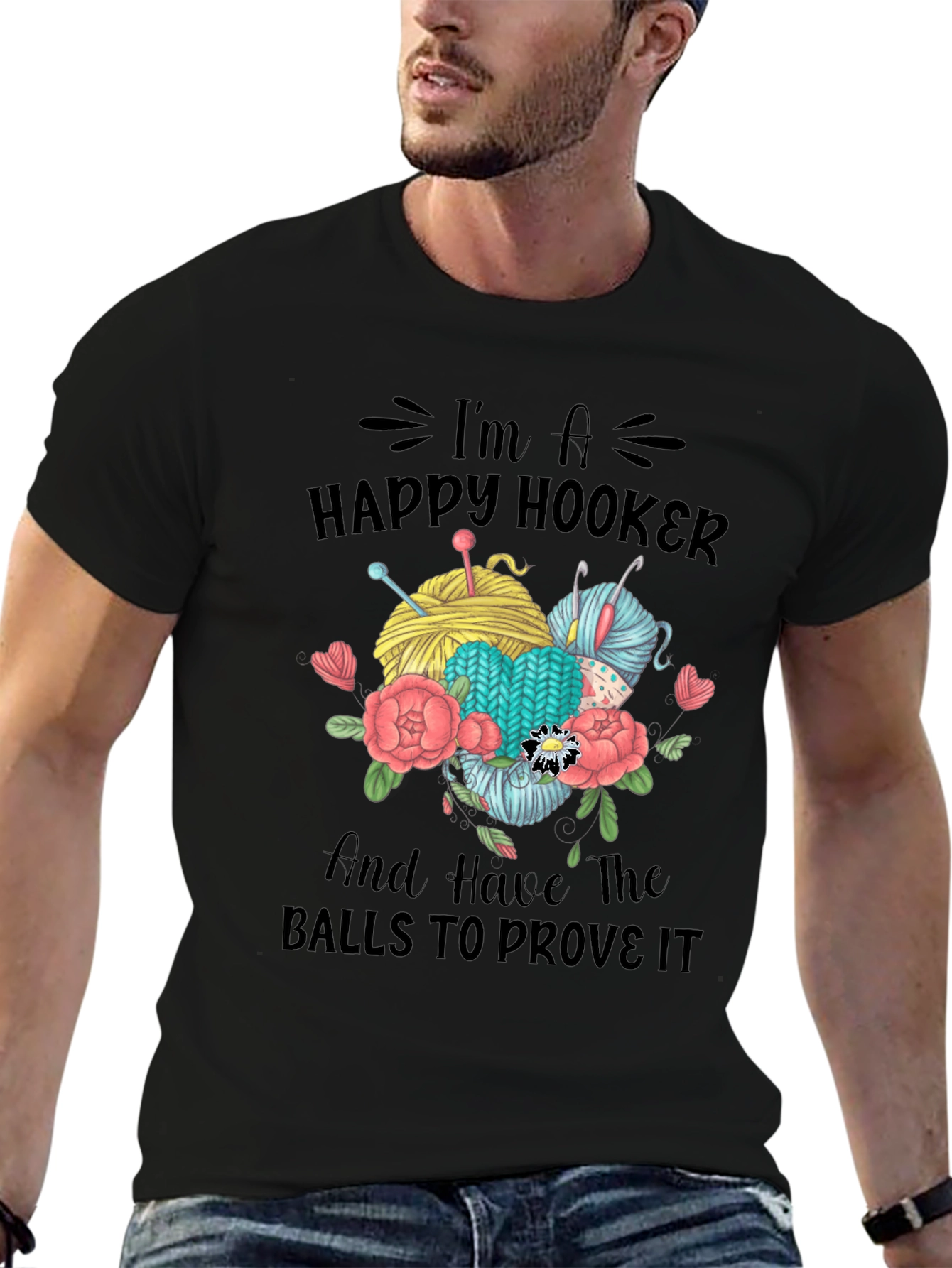 Happy Hooker T-Shirt Funny Crochet Tee