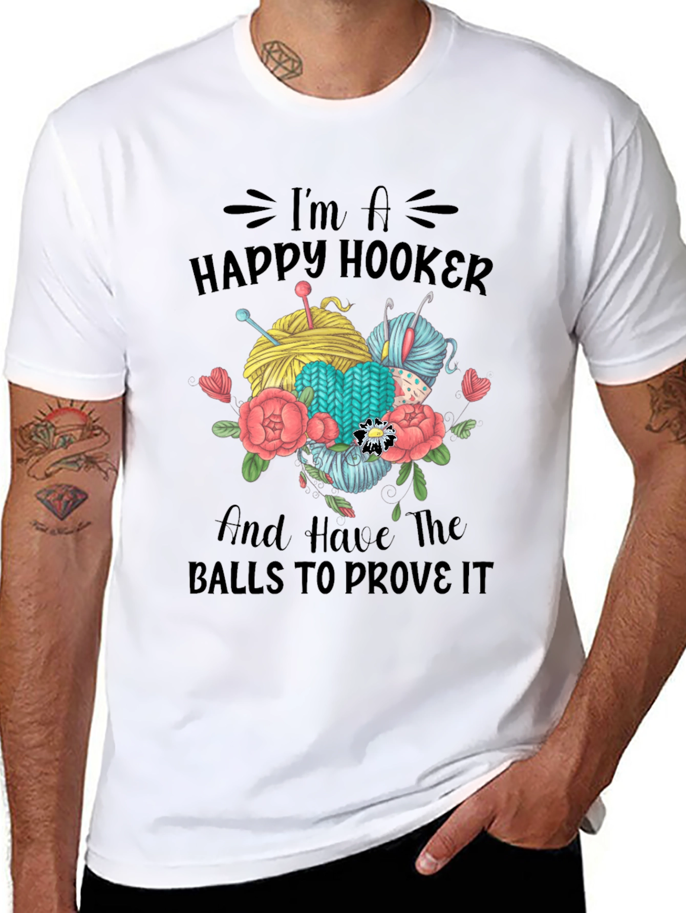 Happy Hooker T-Shirt Funny Crochet Tee
