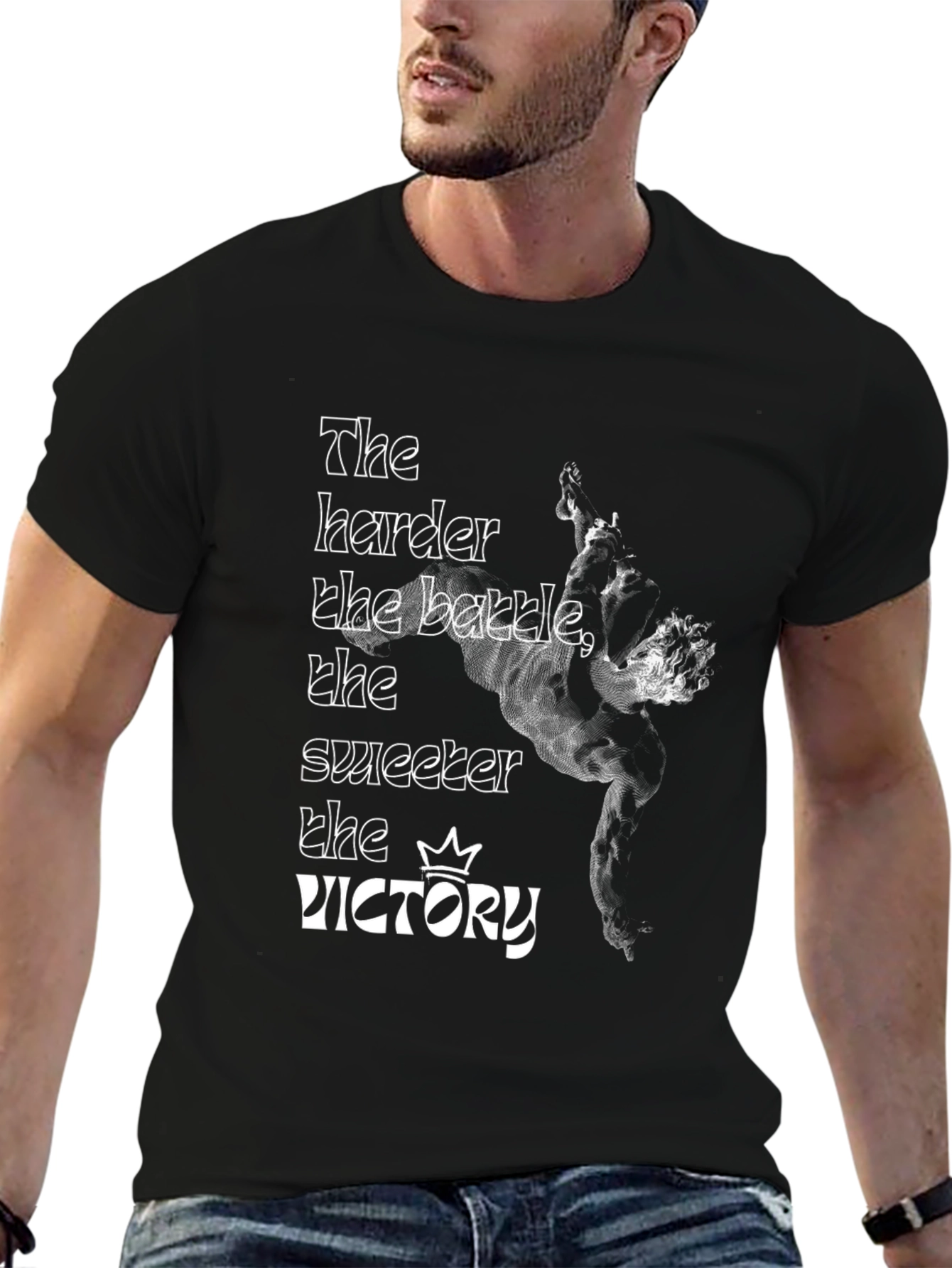 Motivational Graphic Tee - The Harder the Battle