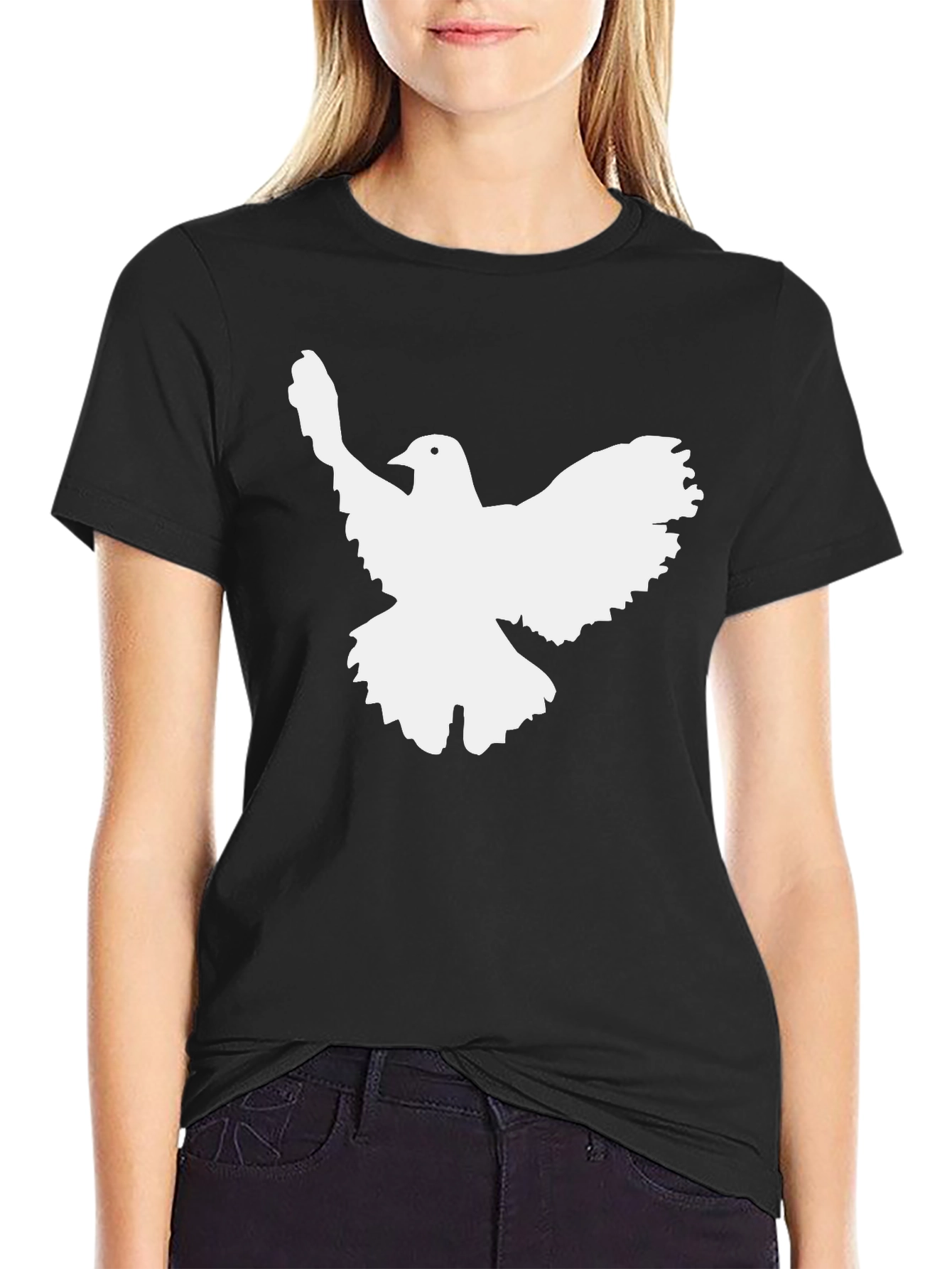 Dove Graphic T-Shirt - Black Short Sleeve Mens