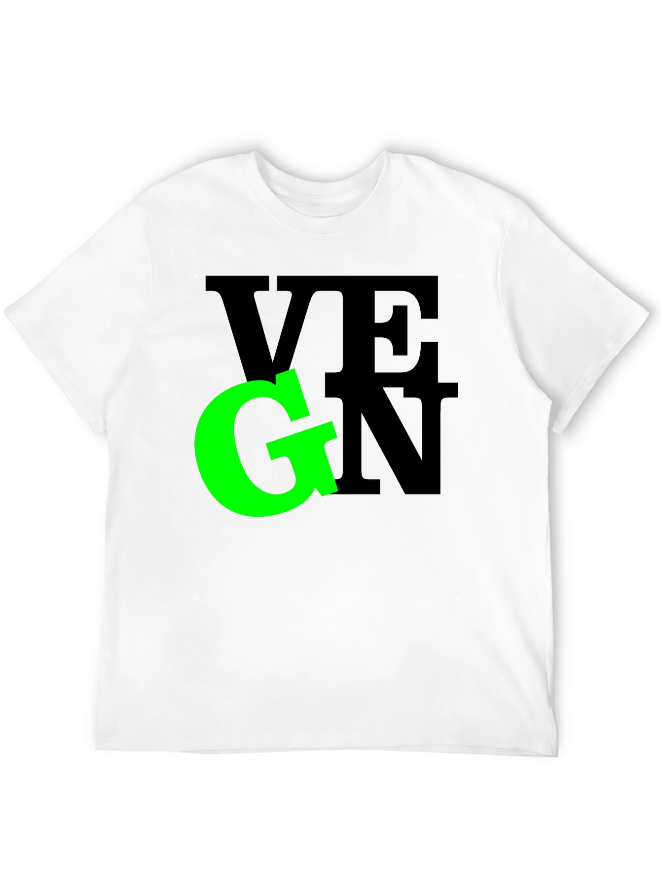 Vegan Graphic Tee - Black Crew Neck T-Shirt