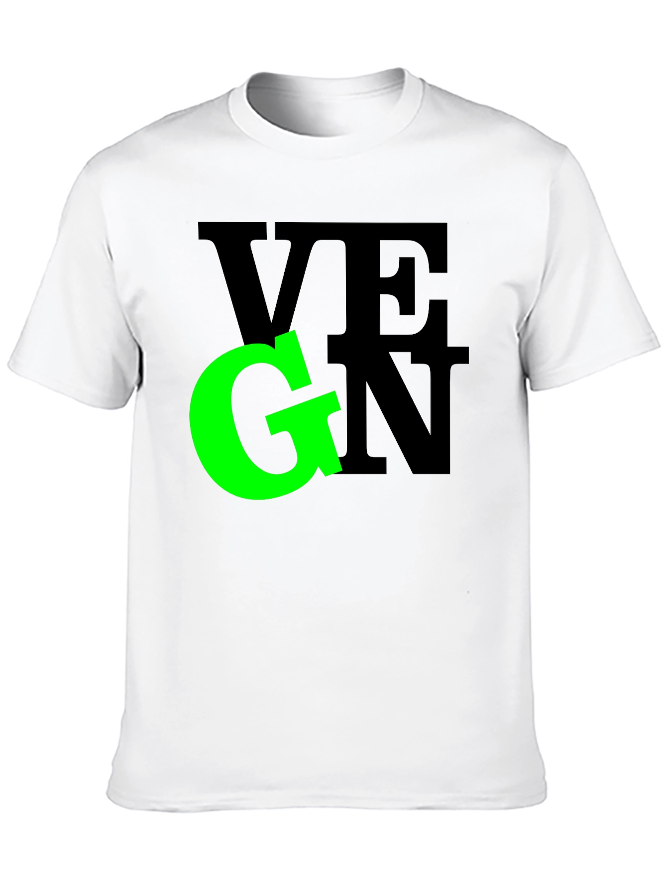 Vegan Graphic Tee - Black Crew Neck T-Shirt