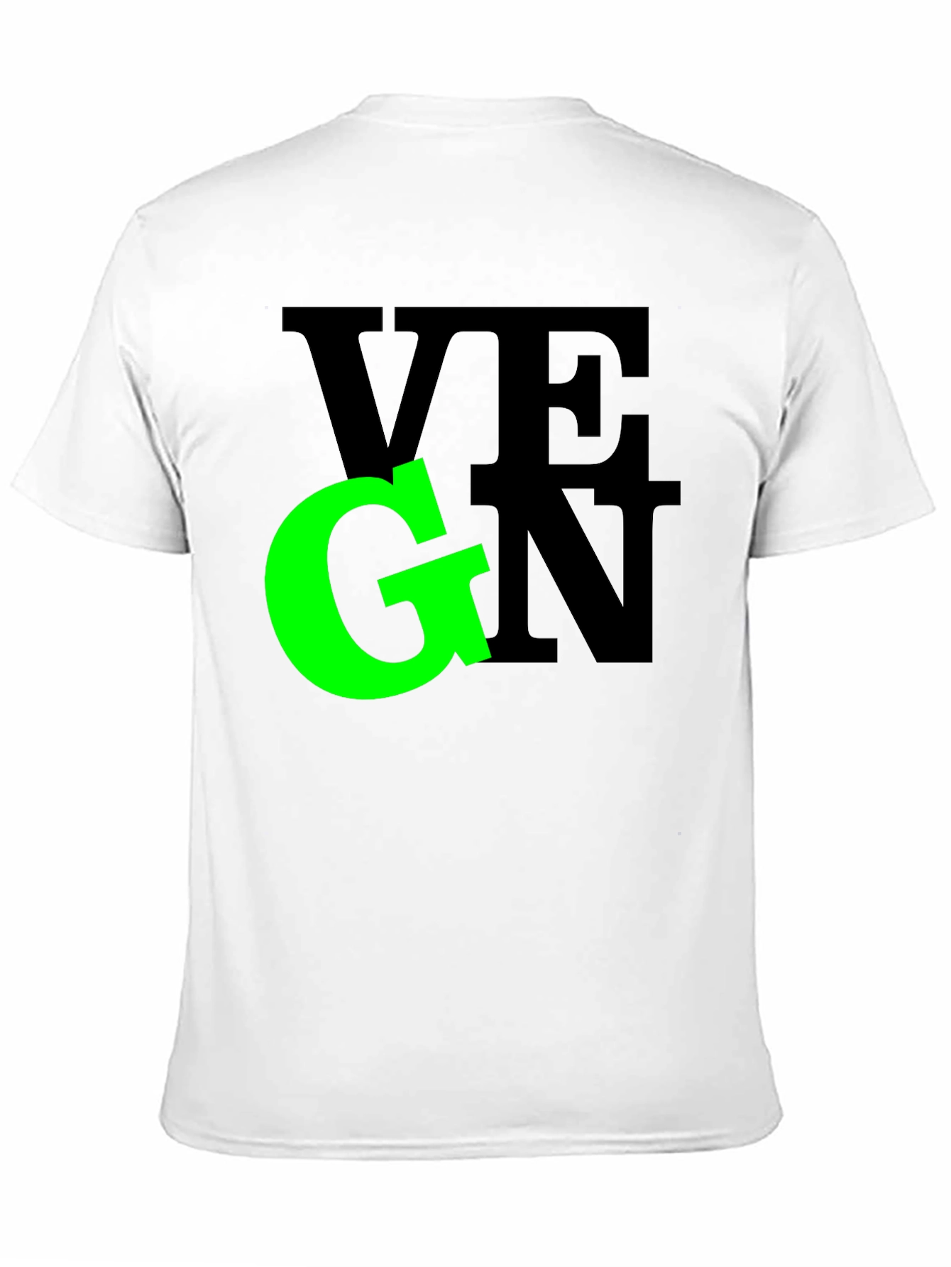 Vegan Graphic Tee - Black Crew Neck T-Shirt